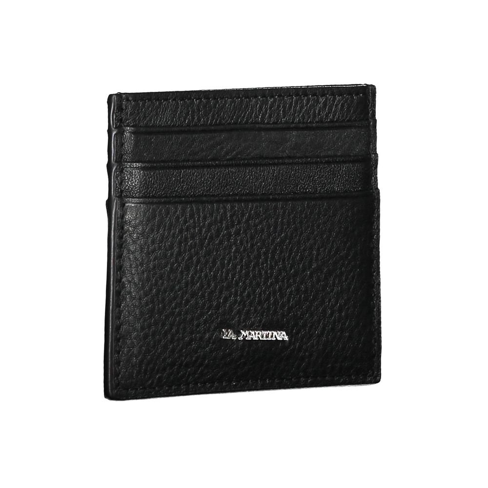 La Martina Black Leather Men Wallet Holder | Regal Royce