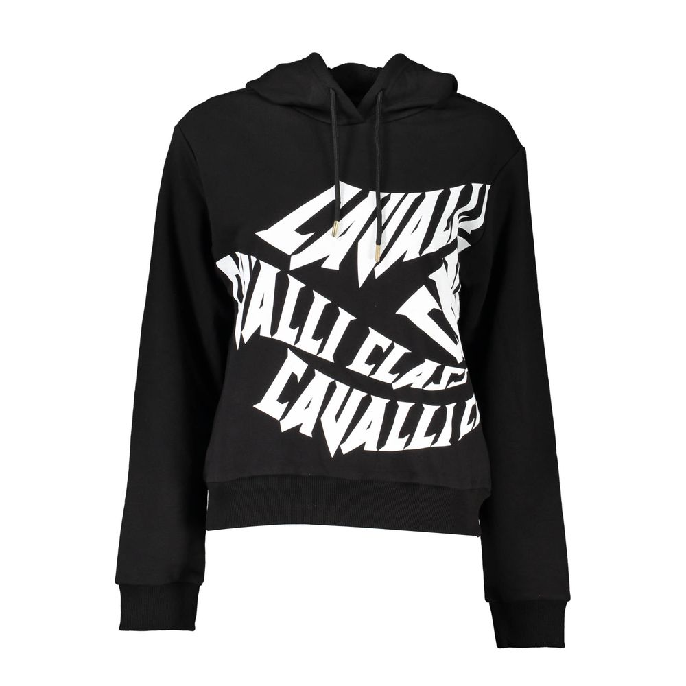 Cavalli Class Black Cotton Women Sweatshirt | Regal Royce