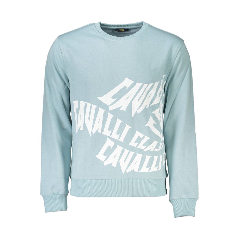 Cavalli Class Azzurro Cotton Men Sweatshirt | Regal Royce