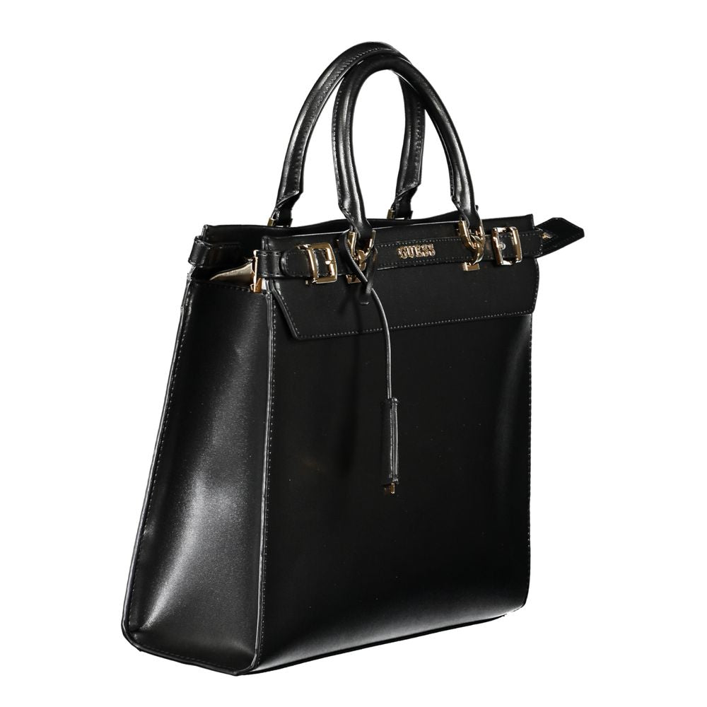 Guess Jeans Black Polyurethane Women Handbag | Regal Royce