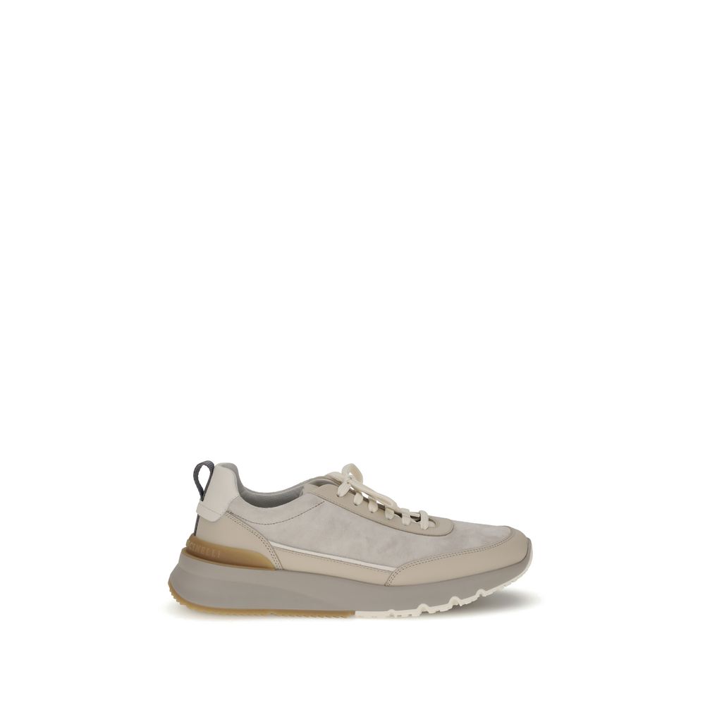 Brunello Cucinelli Gray Nylon Low Top Sneakers | Regal Royce