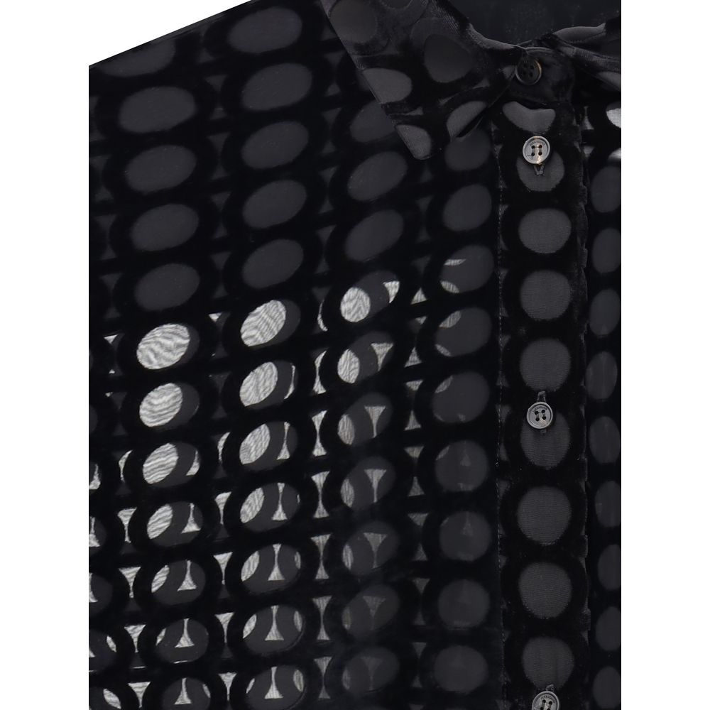 Ferragamo Black Silk Pattern Shirt | Regal Royce