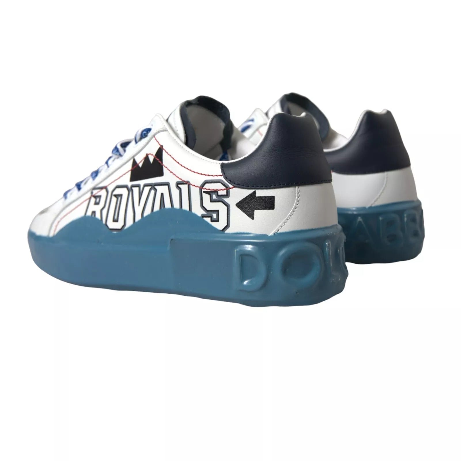 Dolce & Gabbana Blue White Printed Portofino Melt Sneakers | Regal Royce