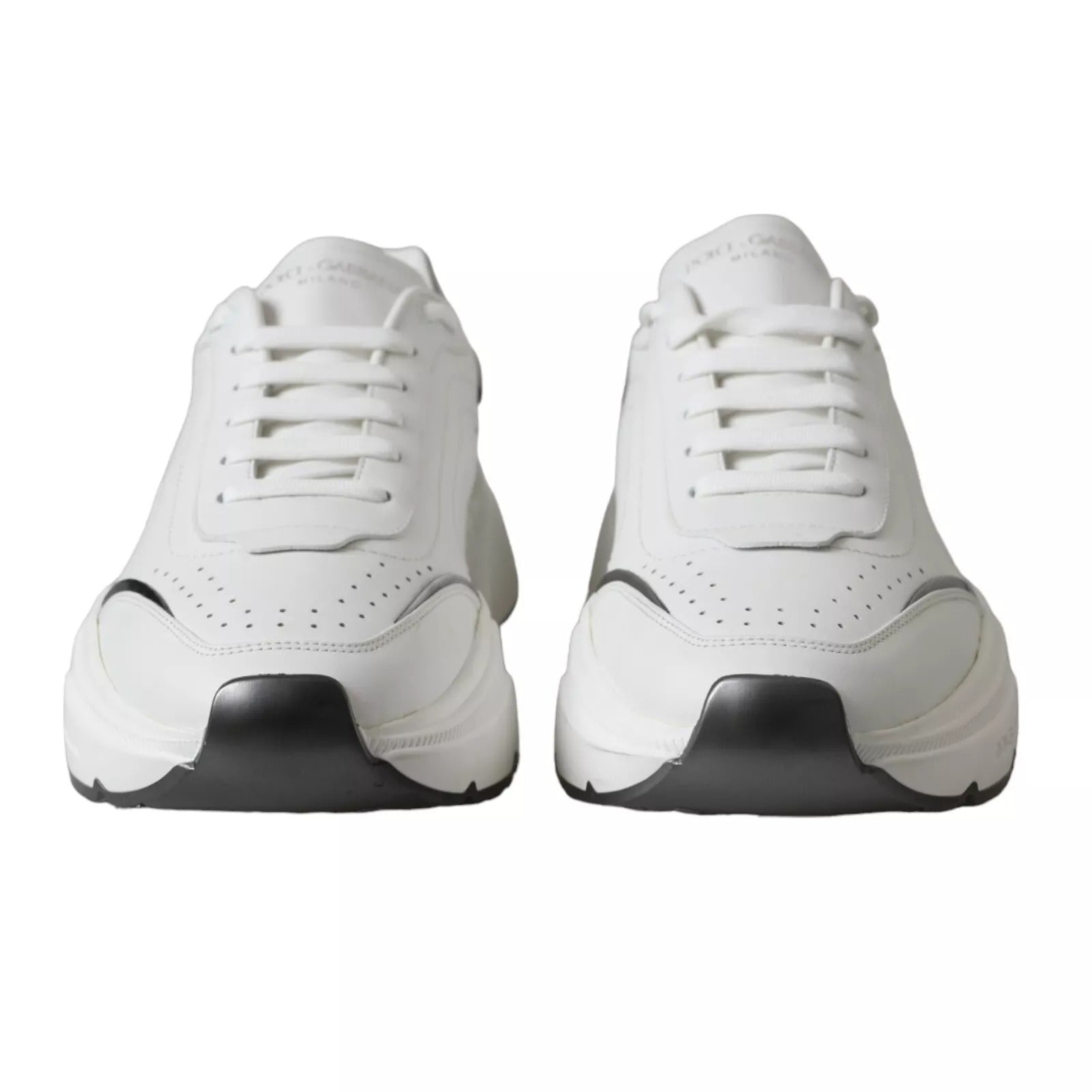 Dolce & Gabbana White Silver Leather Sport DAYMASTER Sneakers | Regal Royce
