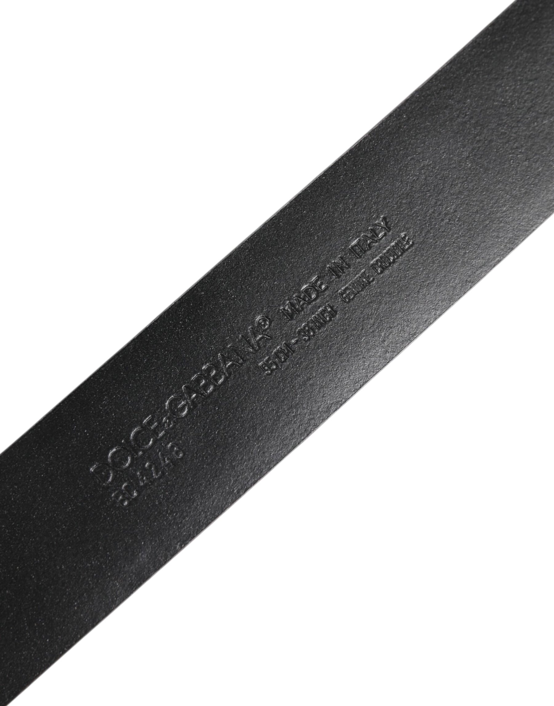 Dolce & Gabbana Black Exotic Leather DG Logo Buckle Belt | Regal Royce