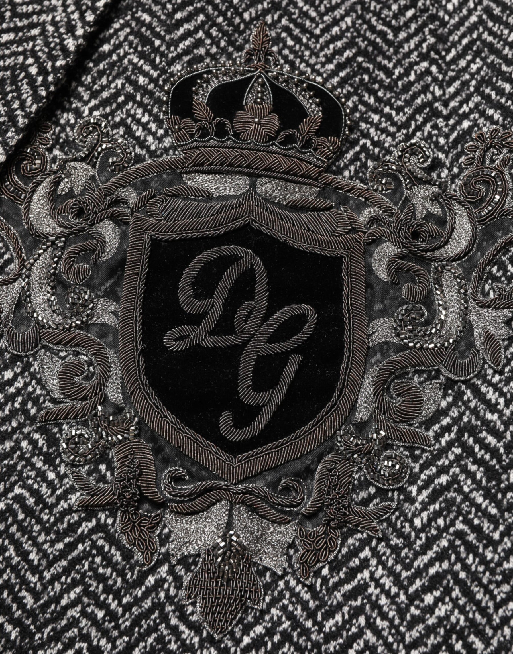 Dolce & Gabbana Black White Double Breasted Men Suit Blazer | Regal Royce