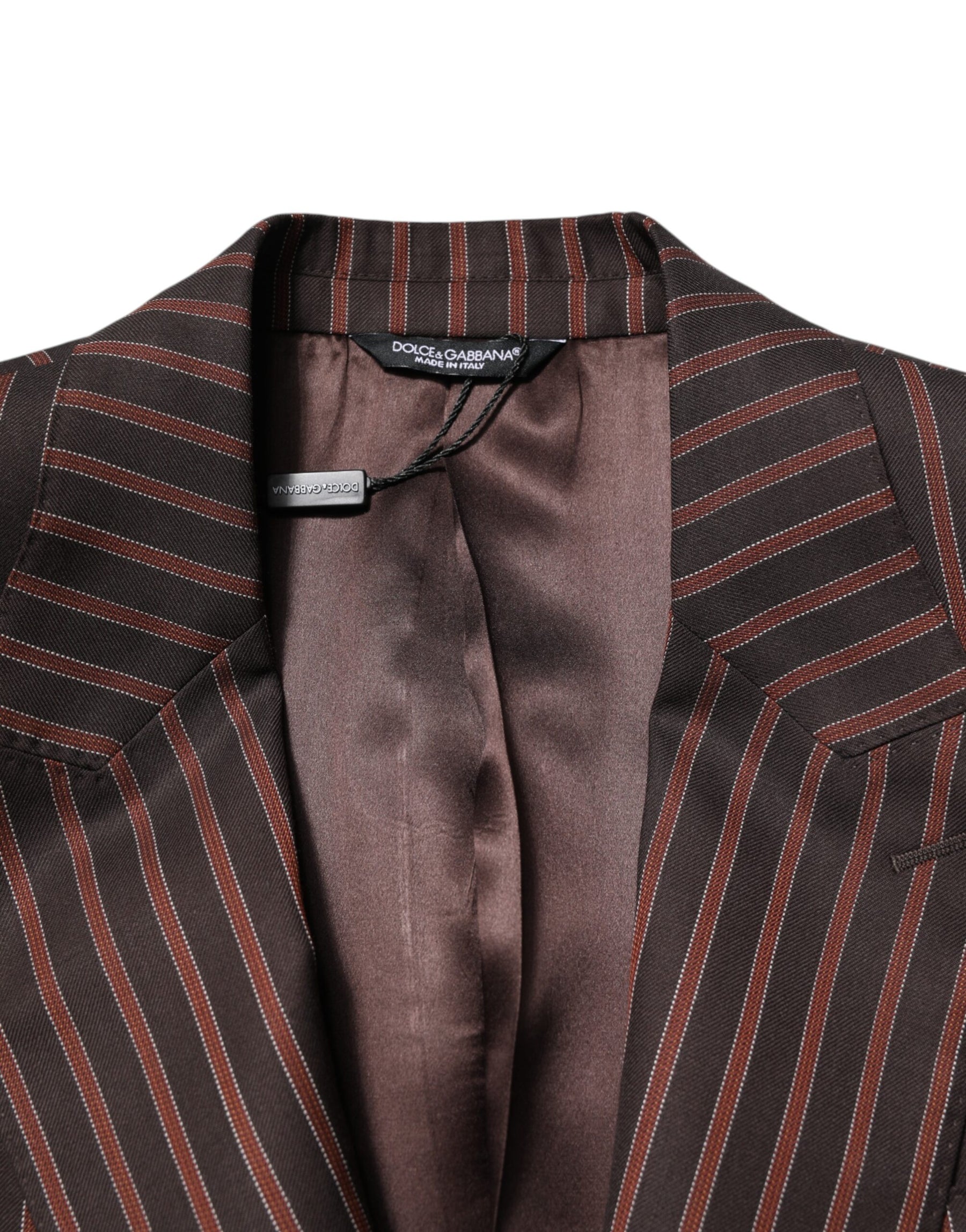 Dolce & Gabbana Black Brown Stripe Single Breasted Blazer | Regal Royce