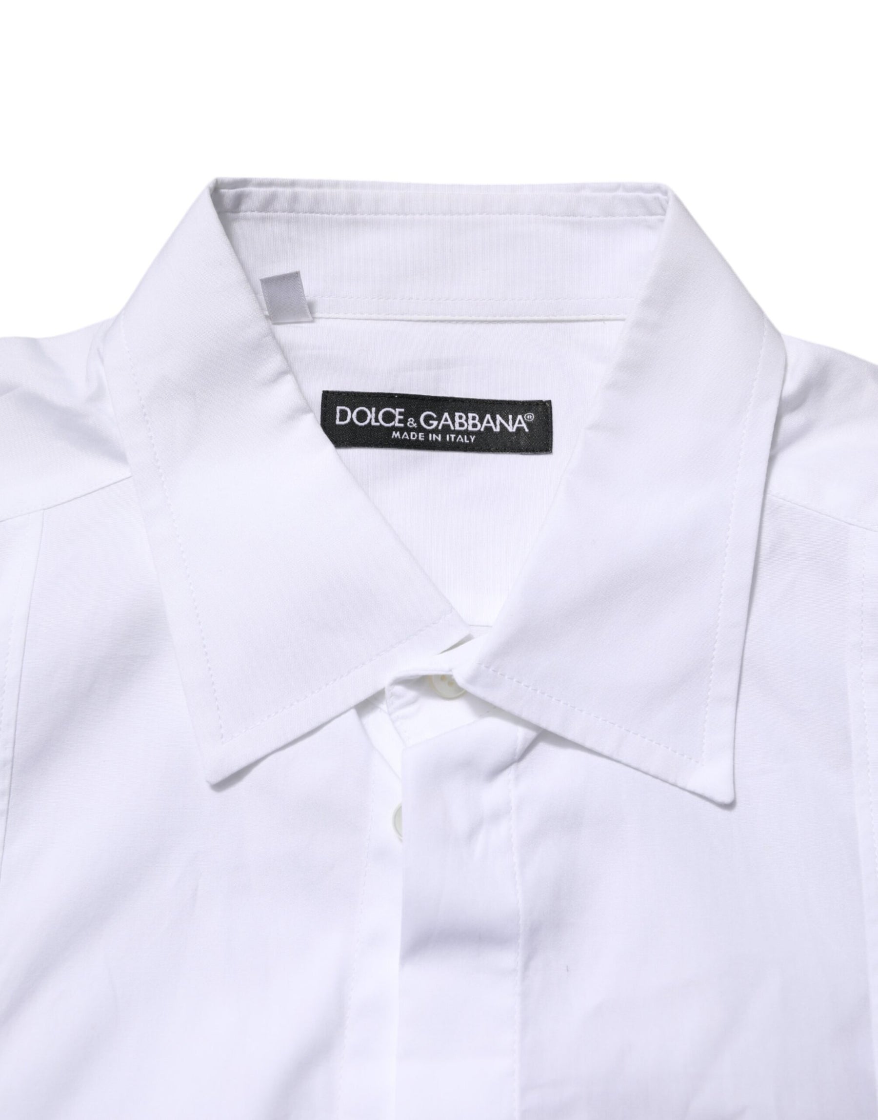 Dolce & Gabbana White Poplin Cotton Formal Men Dress Shirt | Regal Royce