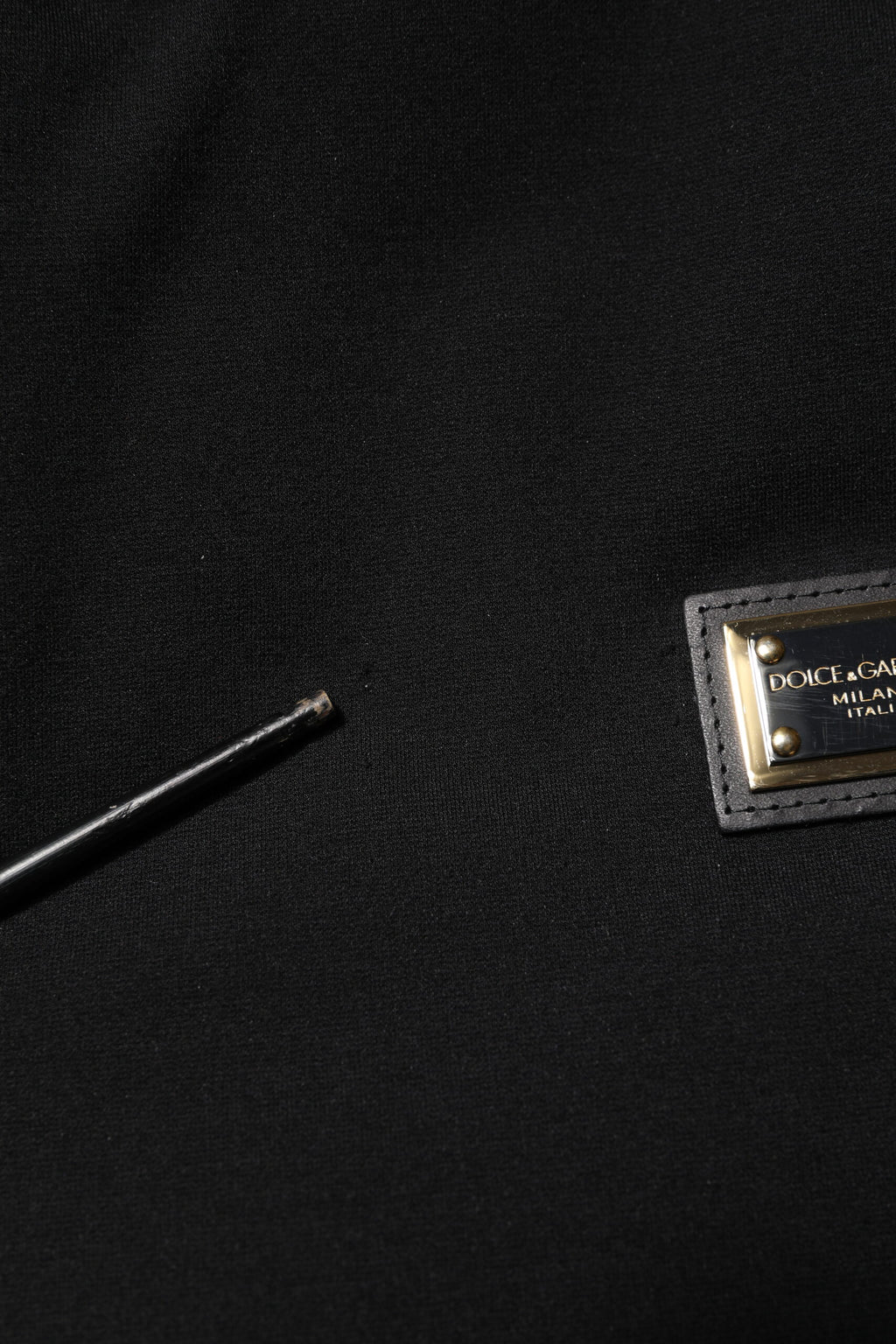 Dolce & Gabbana Black Sleeveless Hooded Logo Plaque Jacket