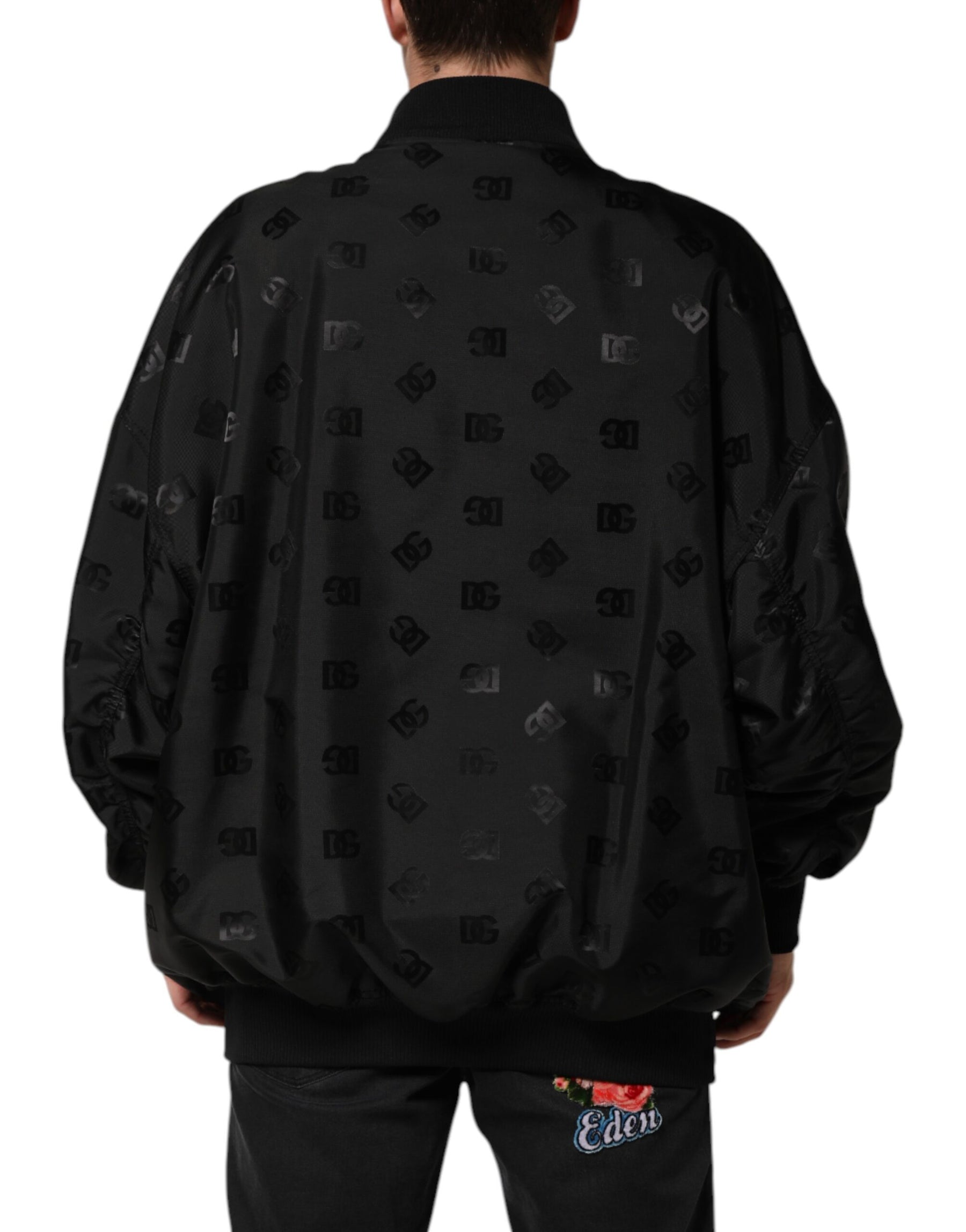 Dolce & Gabbana Black Cargo Windbraker Logo Mania Jacket | Regal Royce