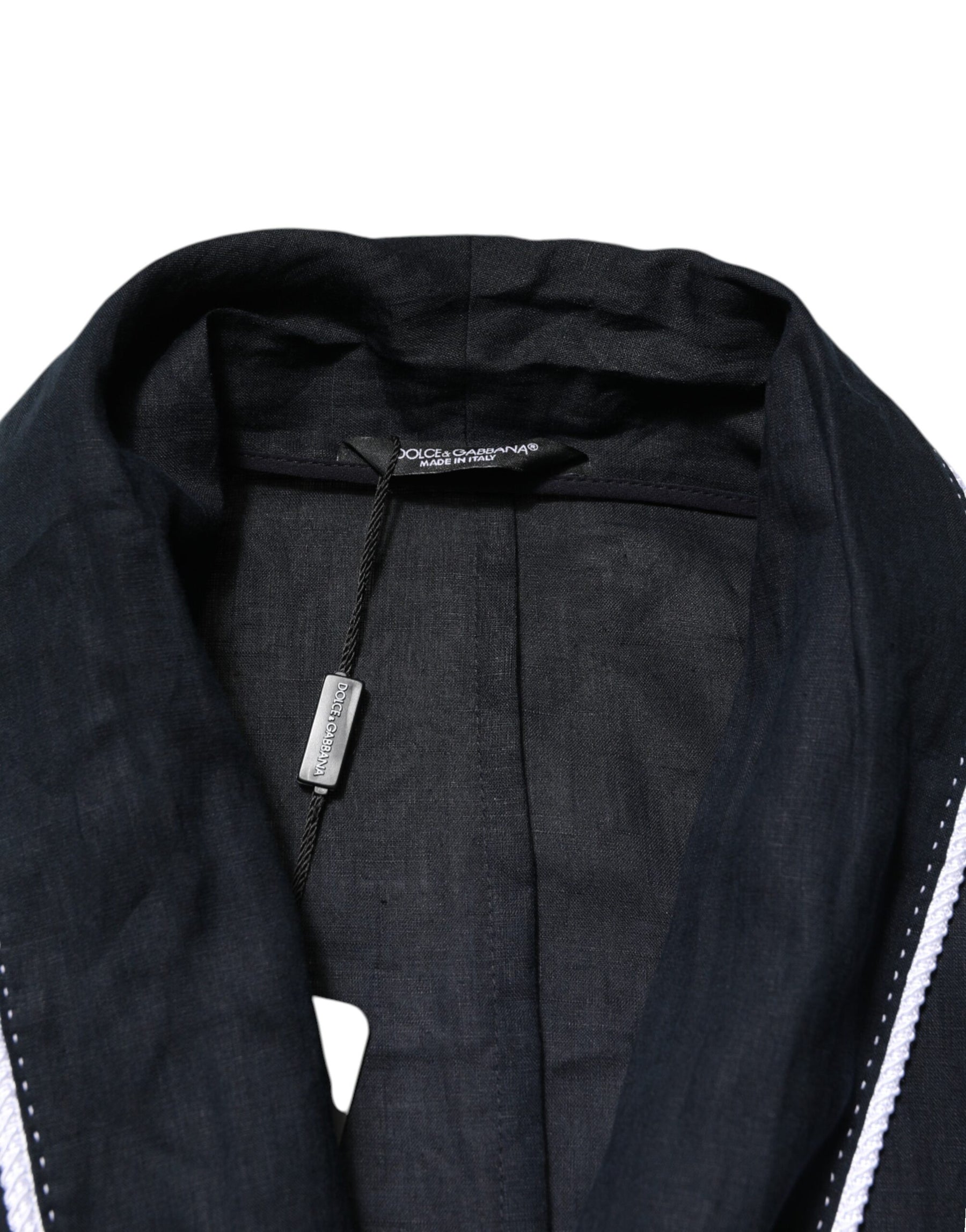 Dolce & Gabbana Dark Blue DG Embroidery Jacket Robe Blazer | Regal Royce