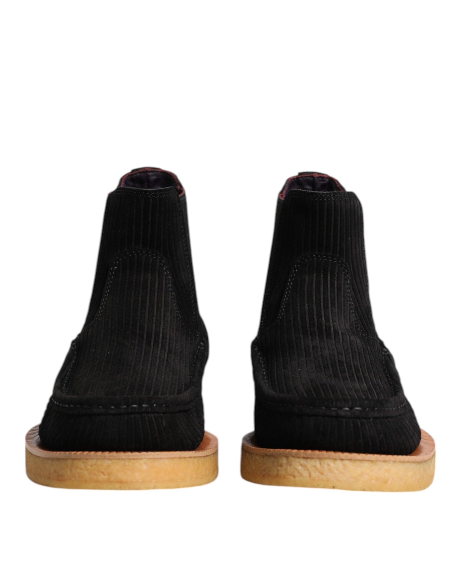 Dolce & Gabbana Black Calf Suede Slip On Ankle Boots Shoes | Regal Royce