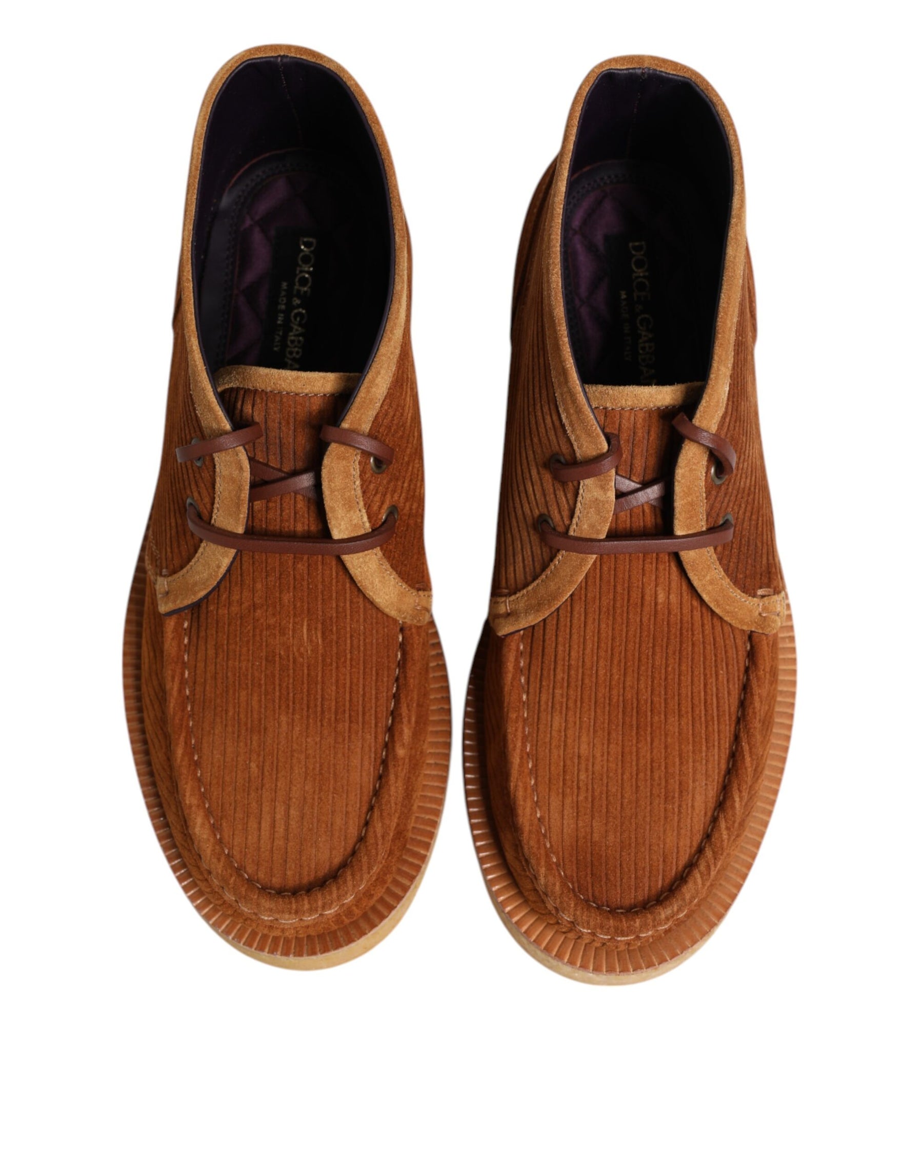 Dolce & Gabbana Brown Suede Nubuck Leather Desert Ankle Boots Shoes | Regal Royce