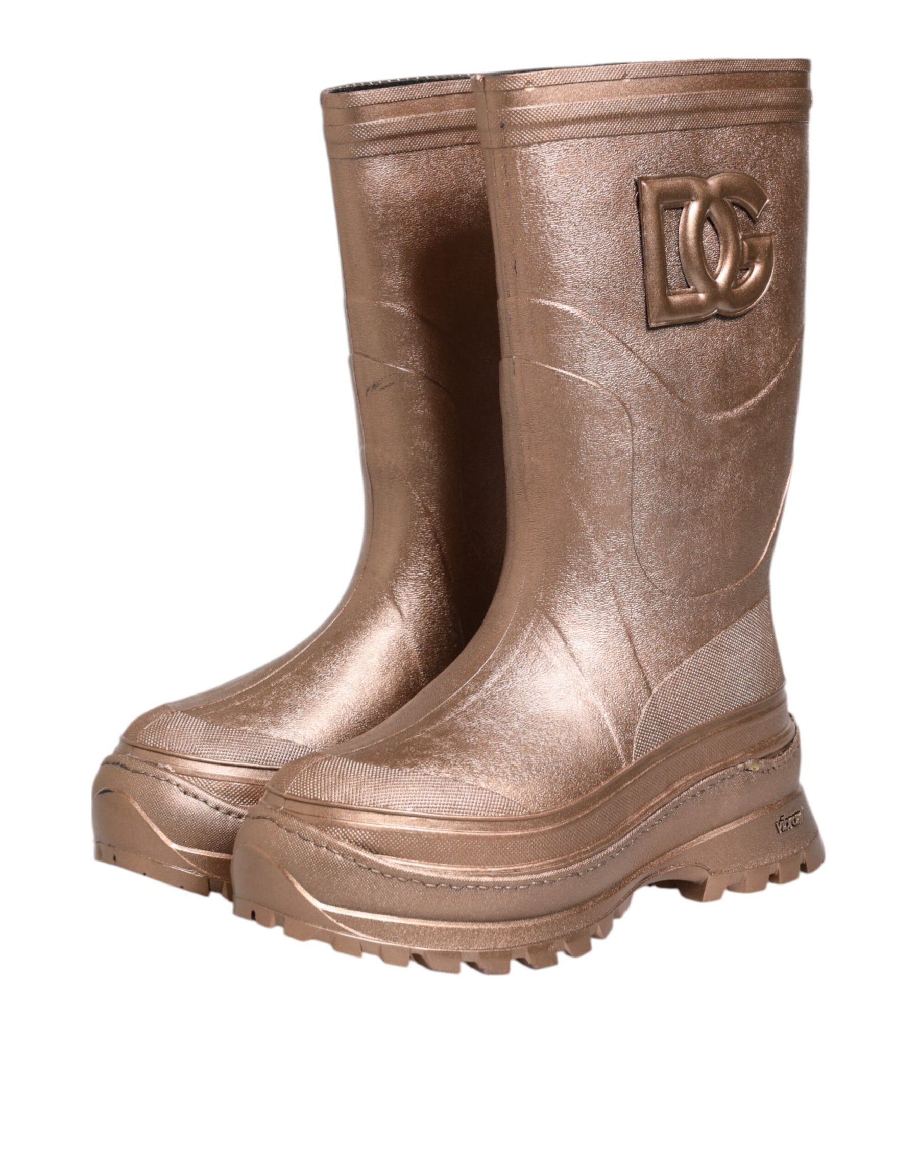 Dolce & Gabbana Metallic Gold Pull On Rain Boots Shoes | Regal Royce