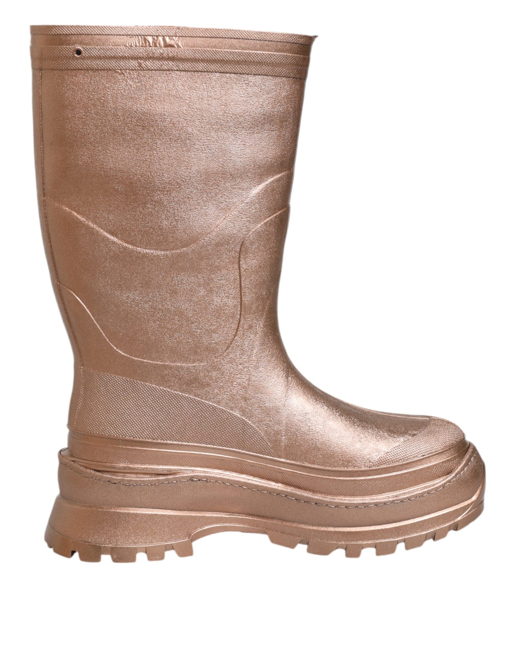 Dolce & Gabbana Metallic Gold Pull On Rain Boots Shoes | Regal Royce