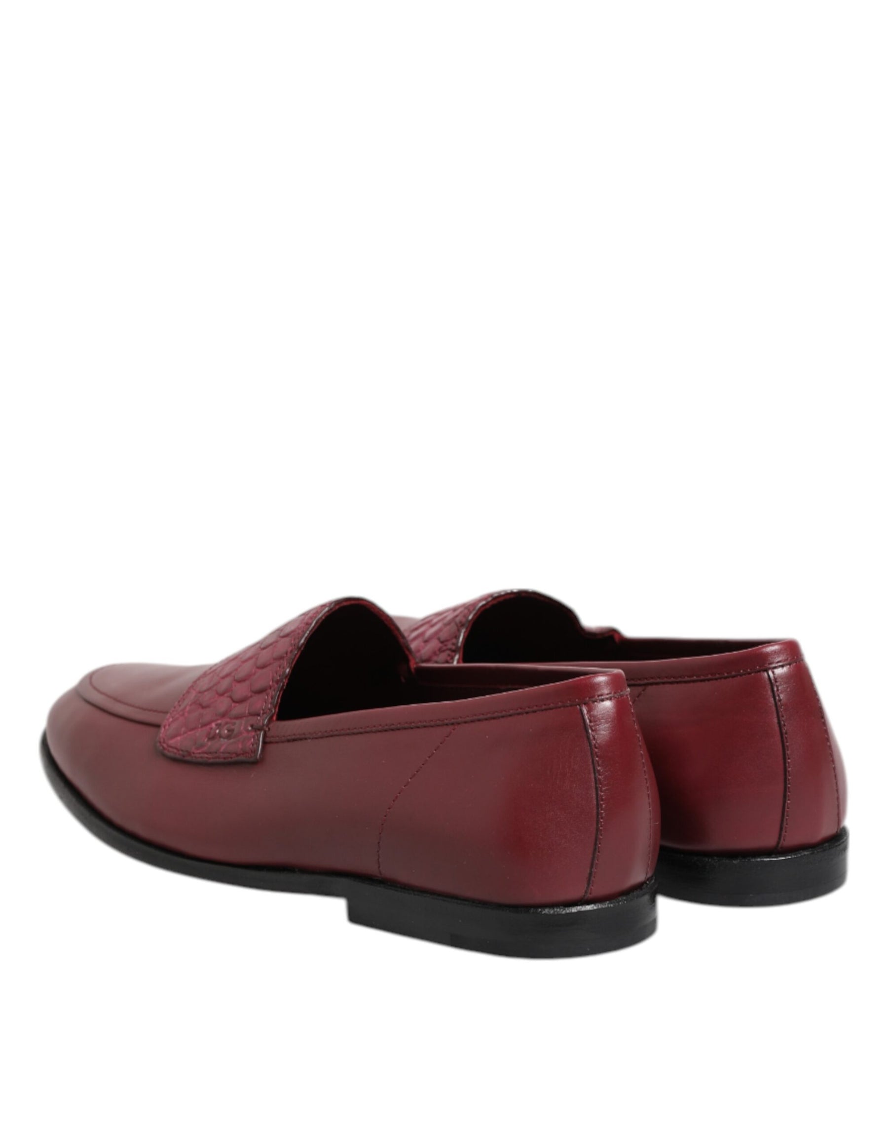 Dolce & Gabbana Burgundy Leather Formal Slip On Shoes | Regal Royce
