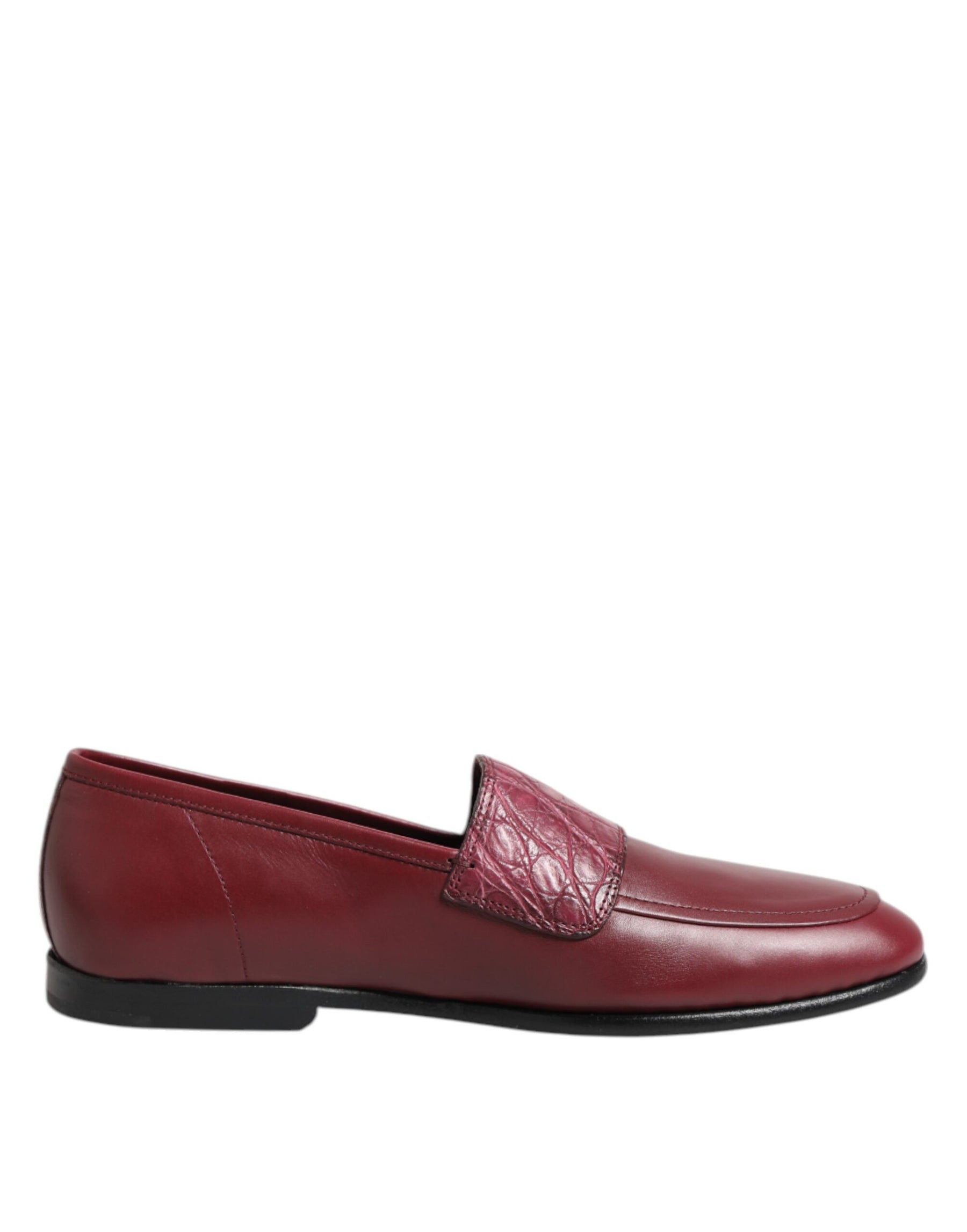 Dolce & Gabbana Burgundy Leather Formal Slip On Shoes | Regal Royce