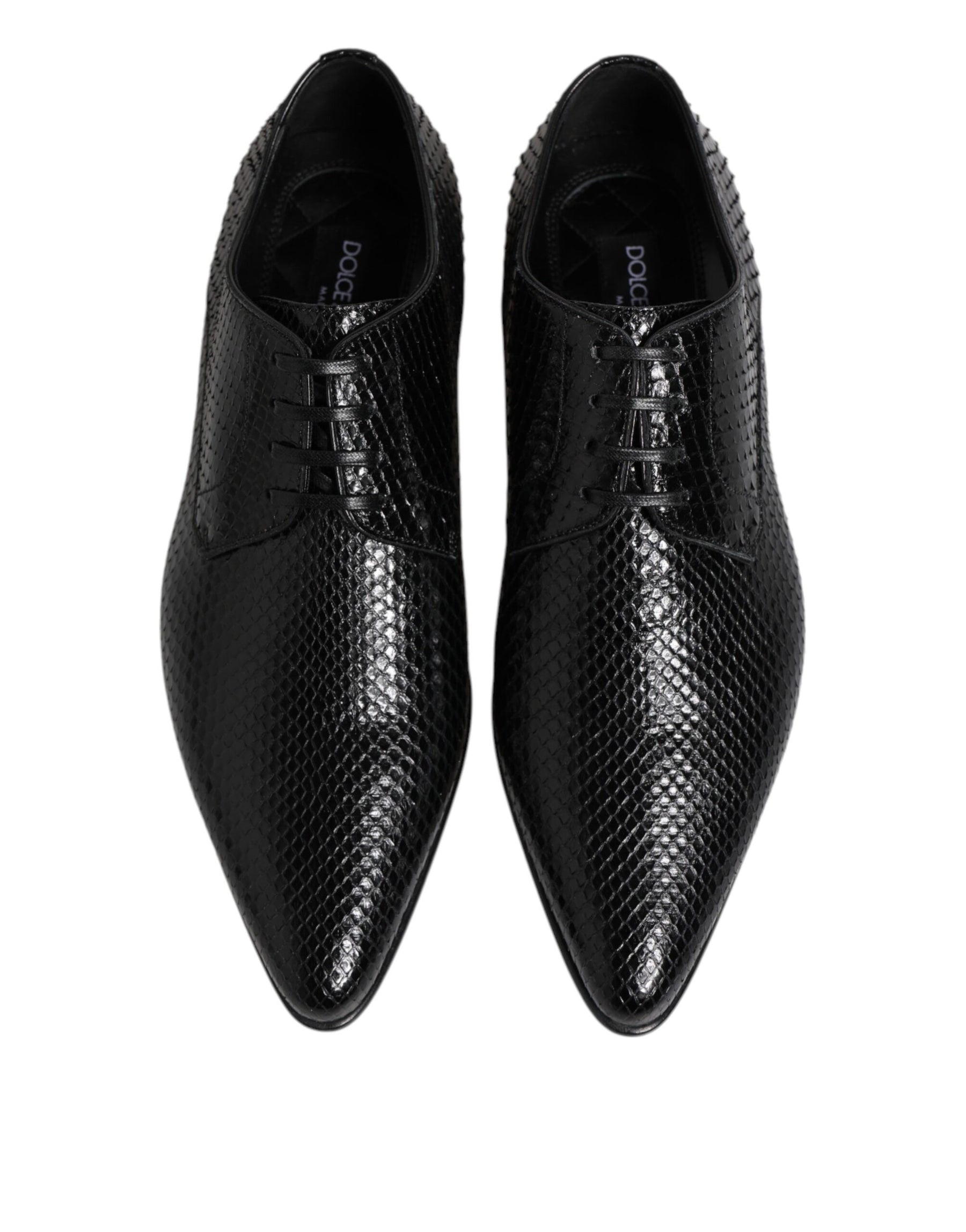 Dolce & Gabbana Black Exotic Leather Lace Up Derby Shoes | Regal Royce