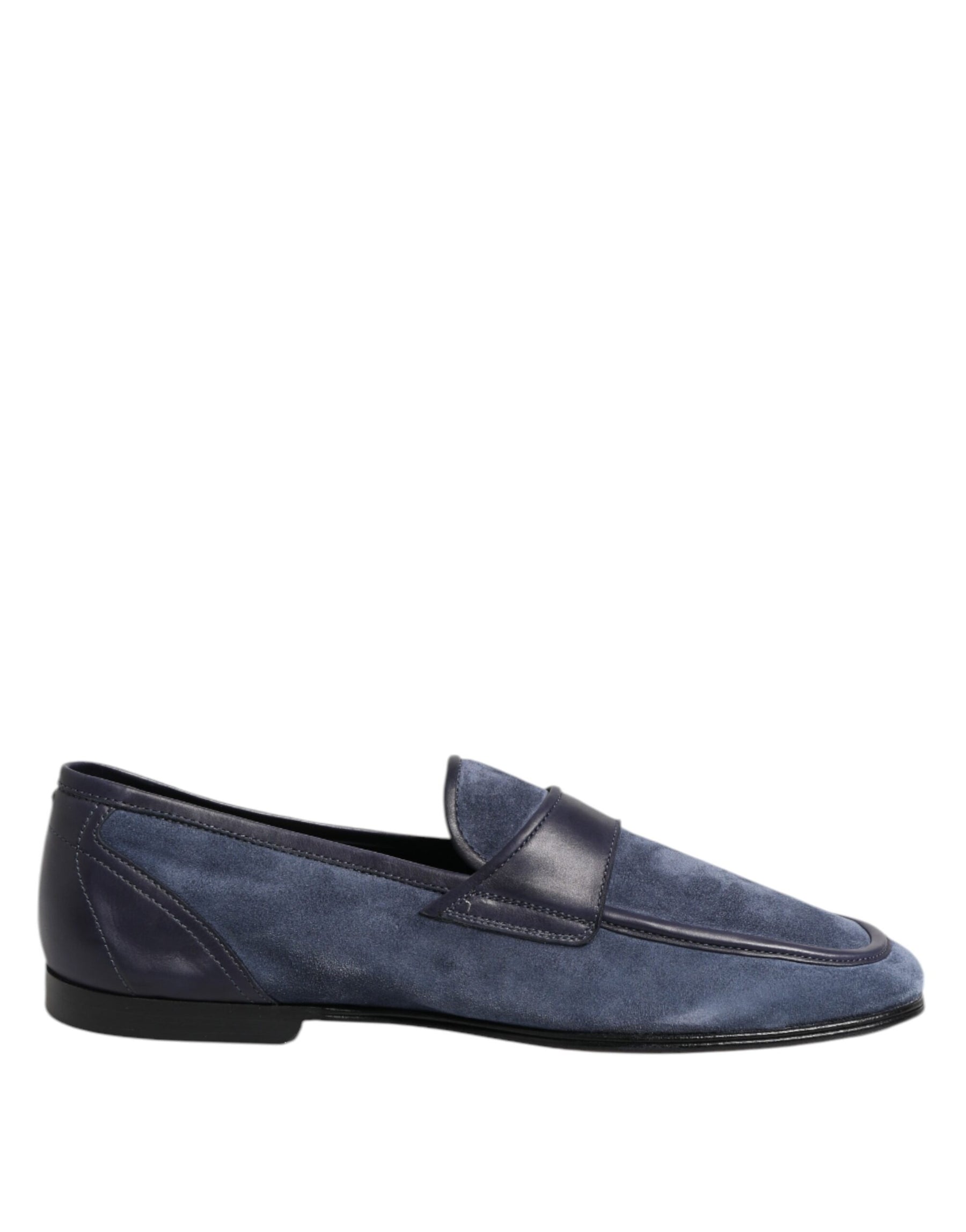 Dolce & Gabbana Blue Suede Leather Loafers Moccasin Shoes | Regal Royce