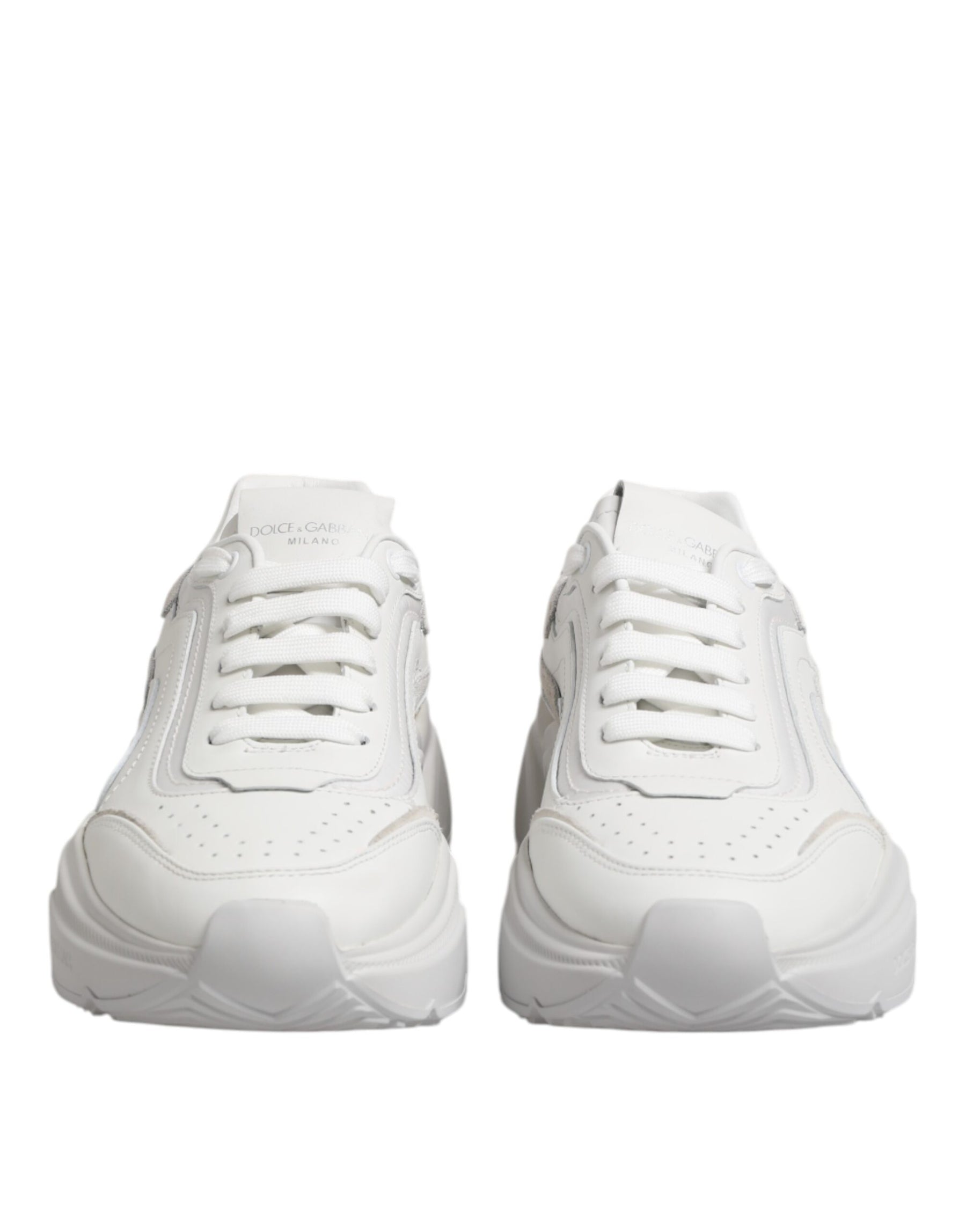Dolce & Gabbana White Leather Daymaster Low Top Sneakers Shoes | Regal Royce