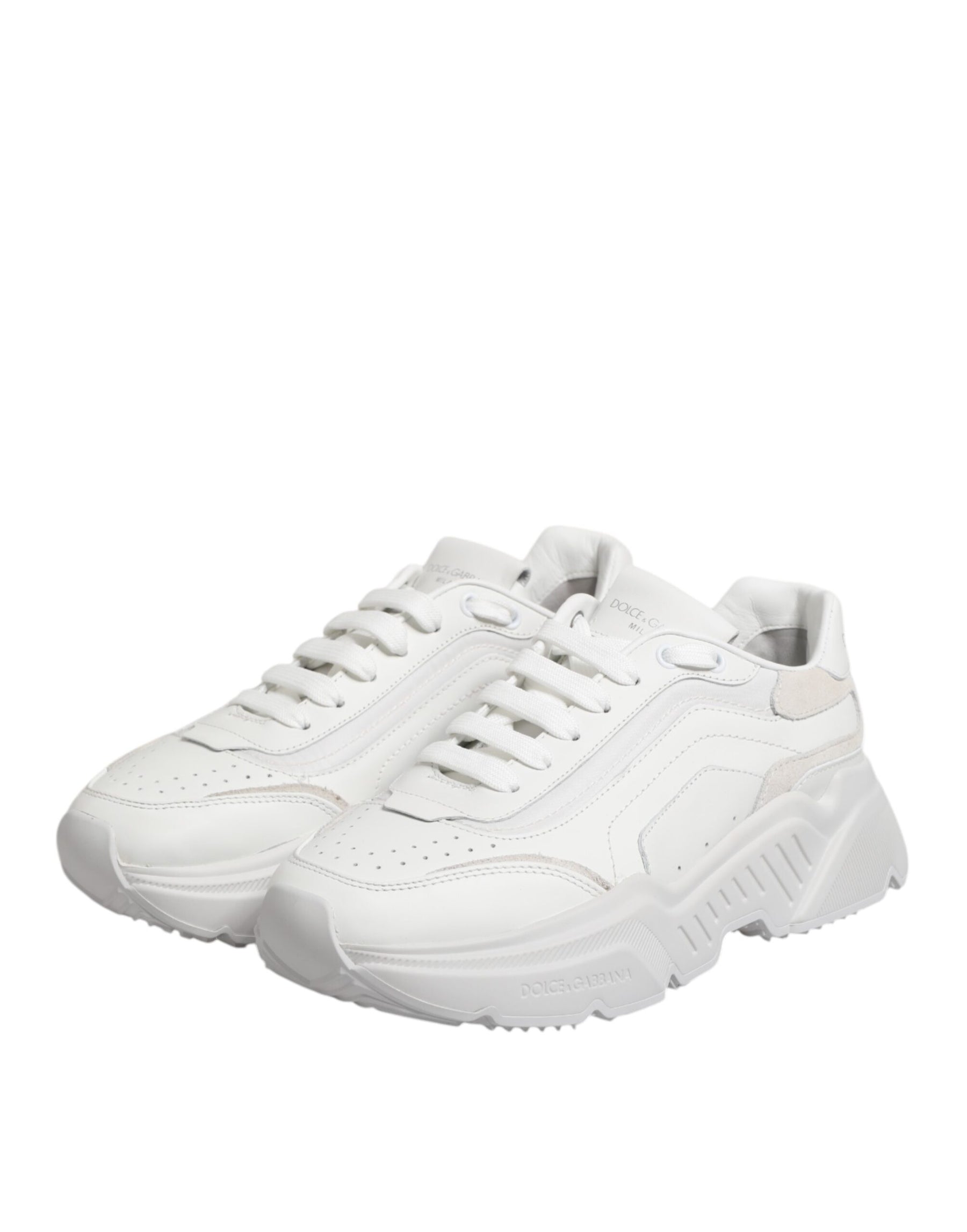 Dolce & Gabbana White Leather Daymaster Low Top Sneakers Shoes | Regal Royce