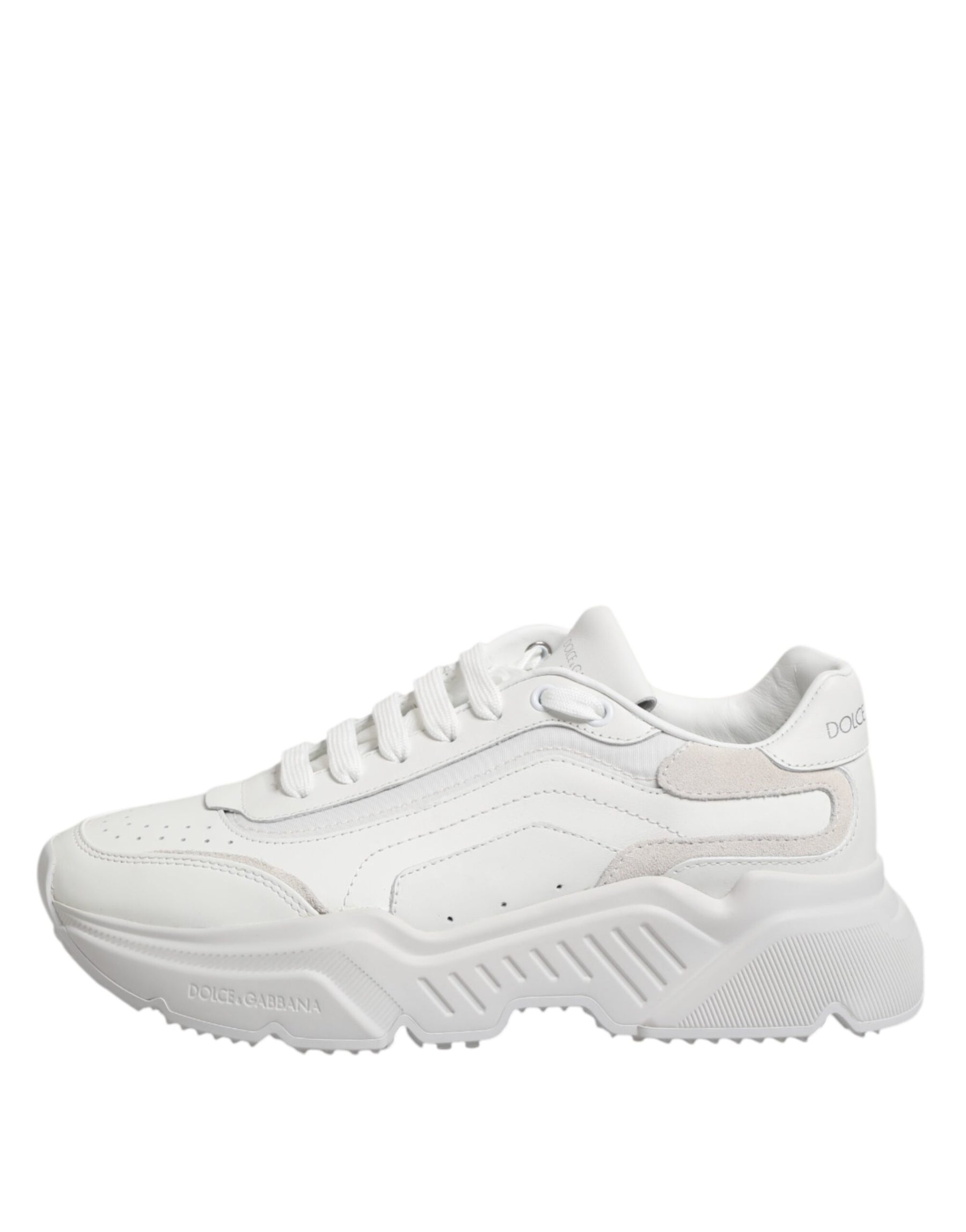 Dolce & Gabbana White Leather Daymaster Low Top Sneakers Shoes | Regal Royce