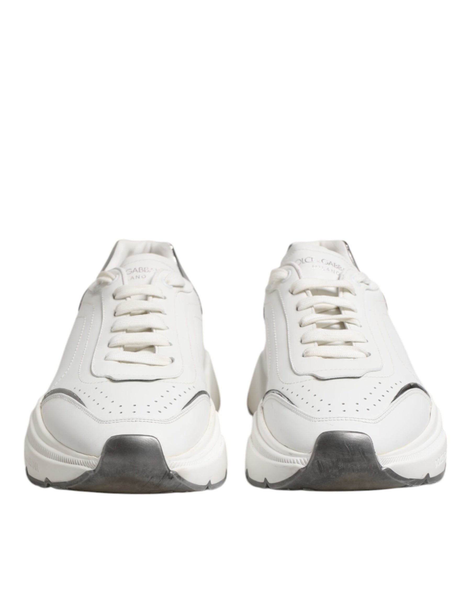 Dolce & Gabbana White Daymaster Leather Low Top Sneakers Shoes | Regal Royce