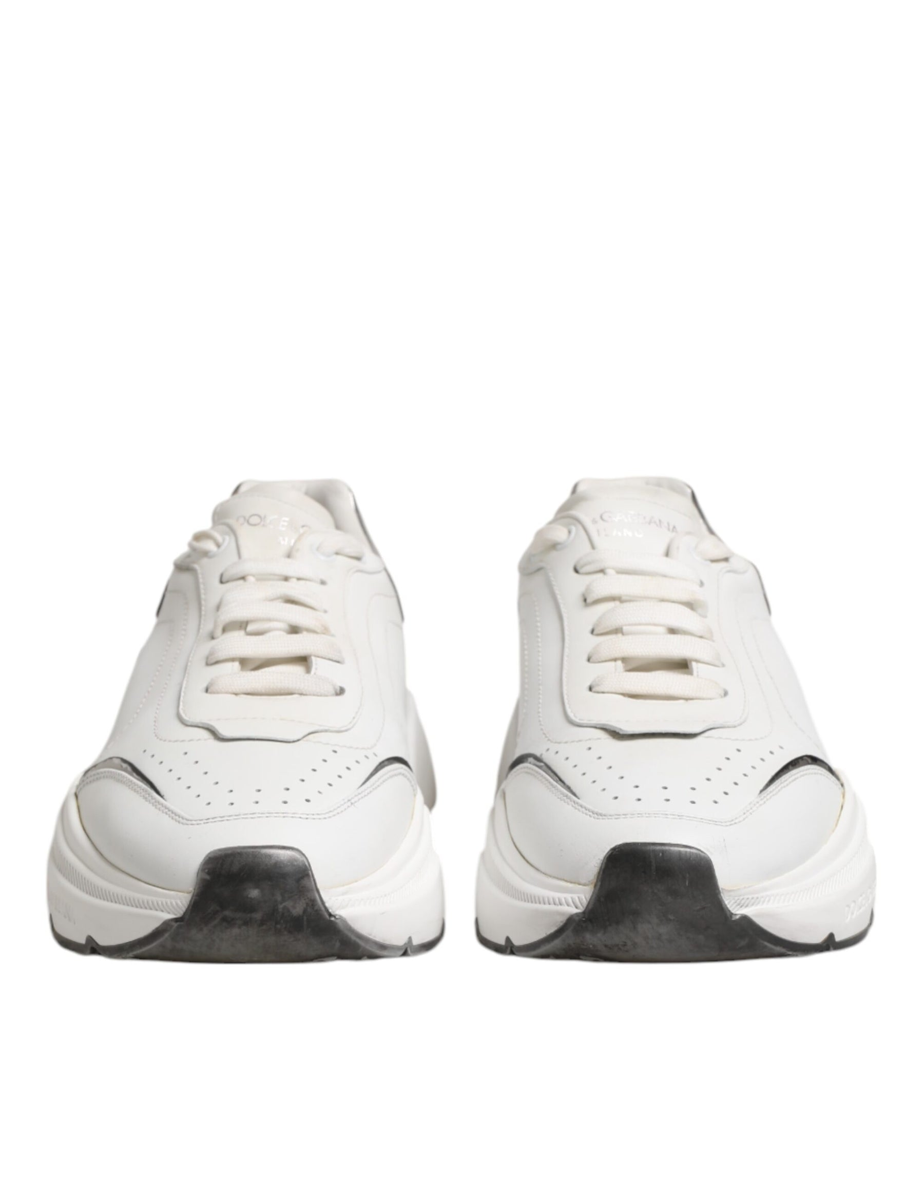 Dolce & Gabbana White Daymaster Leather Low Top Sneakers Shoes | Regal Royce