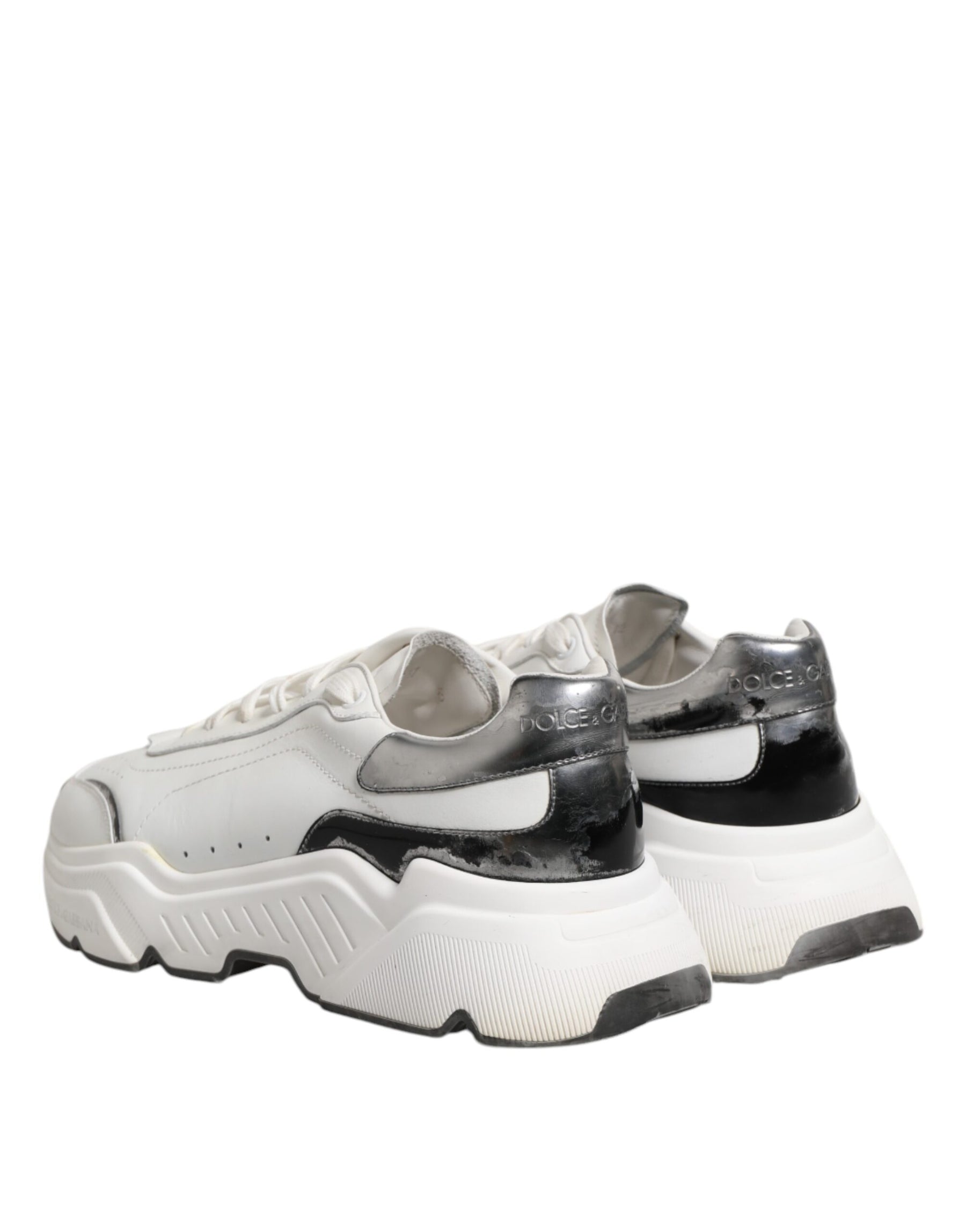 Dolce & Gabbana White Daymaster Leather Low Top Sneakers Shoes | Regal Royce