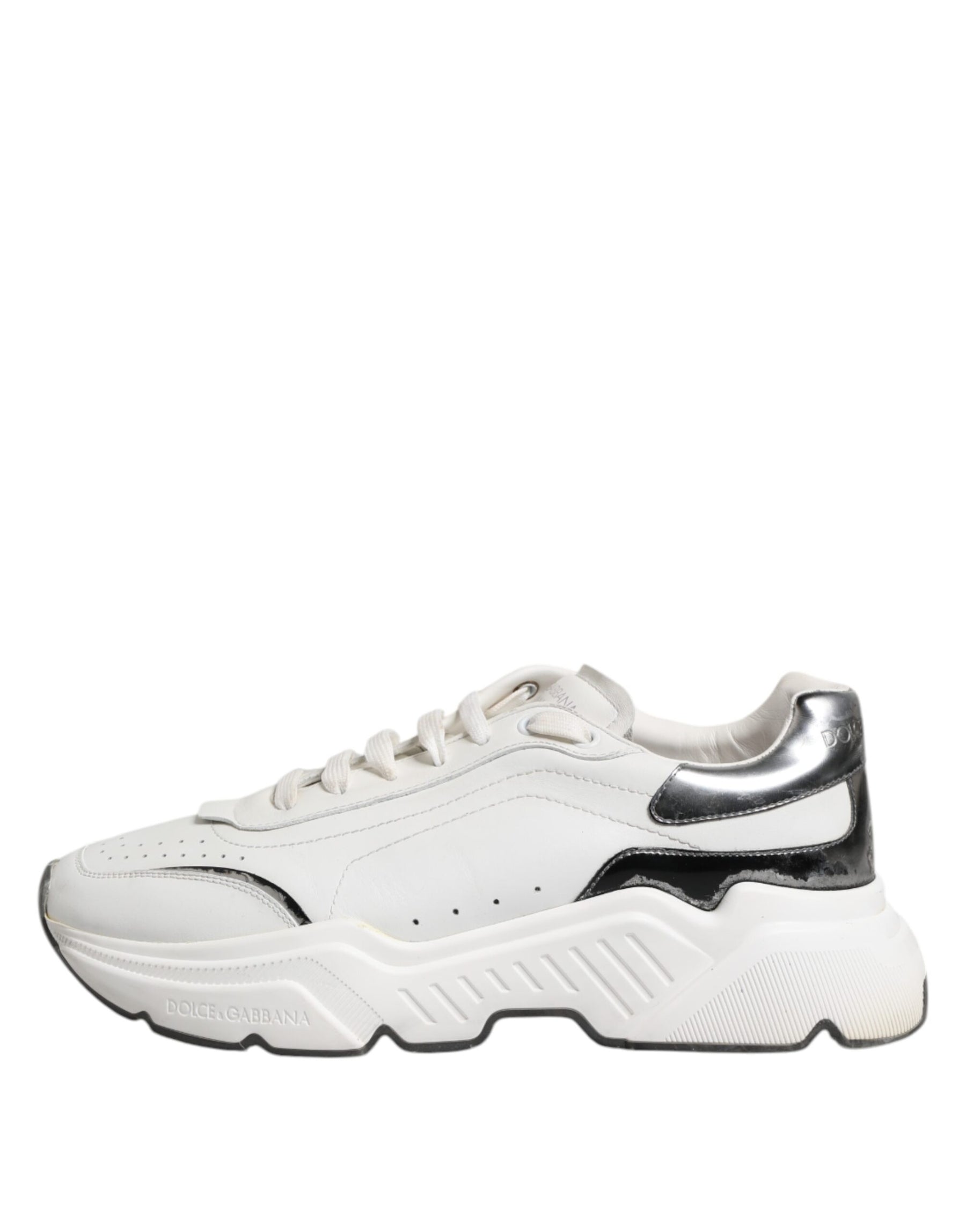 Dolce & Gabbana White Daymaster Leather Low Top Sneakers Shoes | Regal Royce