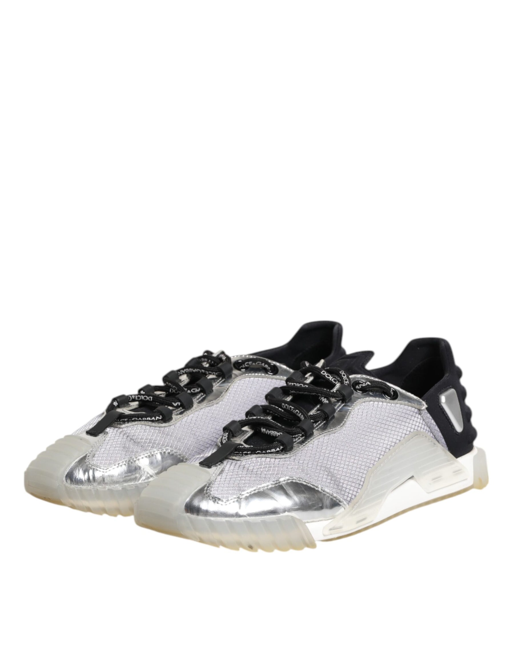 Dolce & Gabbana Black Silver NS1 Men Low Top Sneakers Shoes | Regal Royce