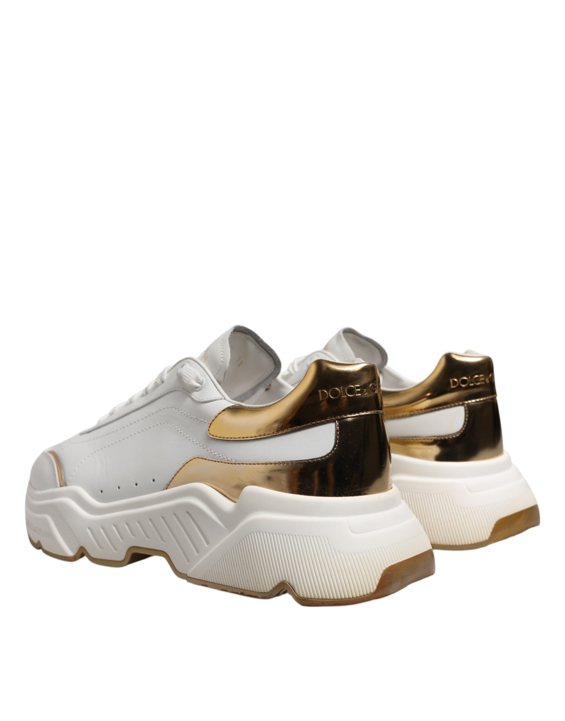 Dolce & Gabbana White Daymaster Leather Low Top Sneakers Shoes | Regal Royce