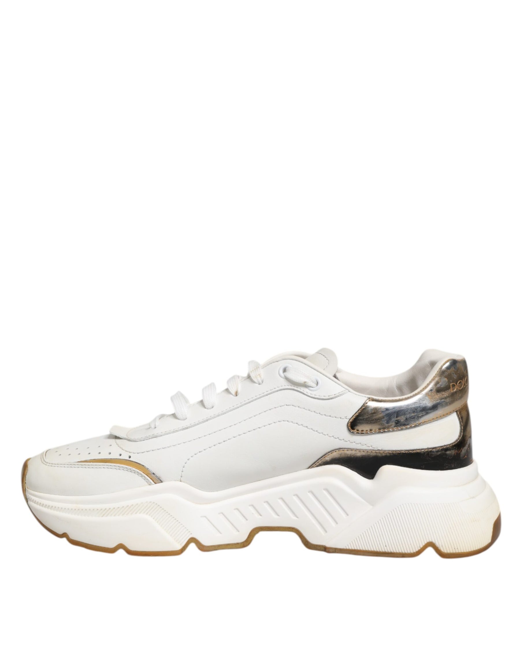 Dolce & Gabbana White Daymaster Leather Low Top Sneakers Shoes | Regal Royce