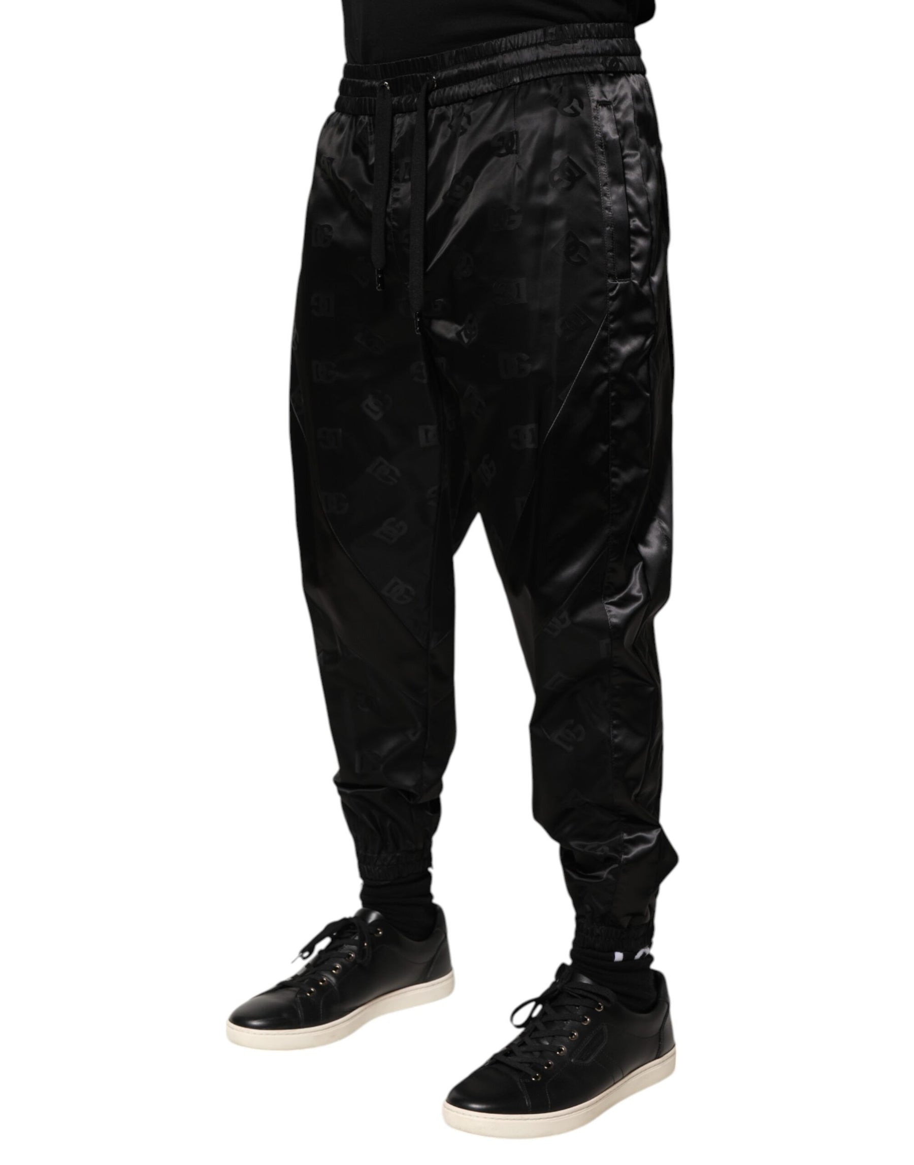 Dolce & Gabbana Black Logo DG Print Men Jogger Sweatpants Pants | Regal Royce
