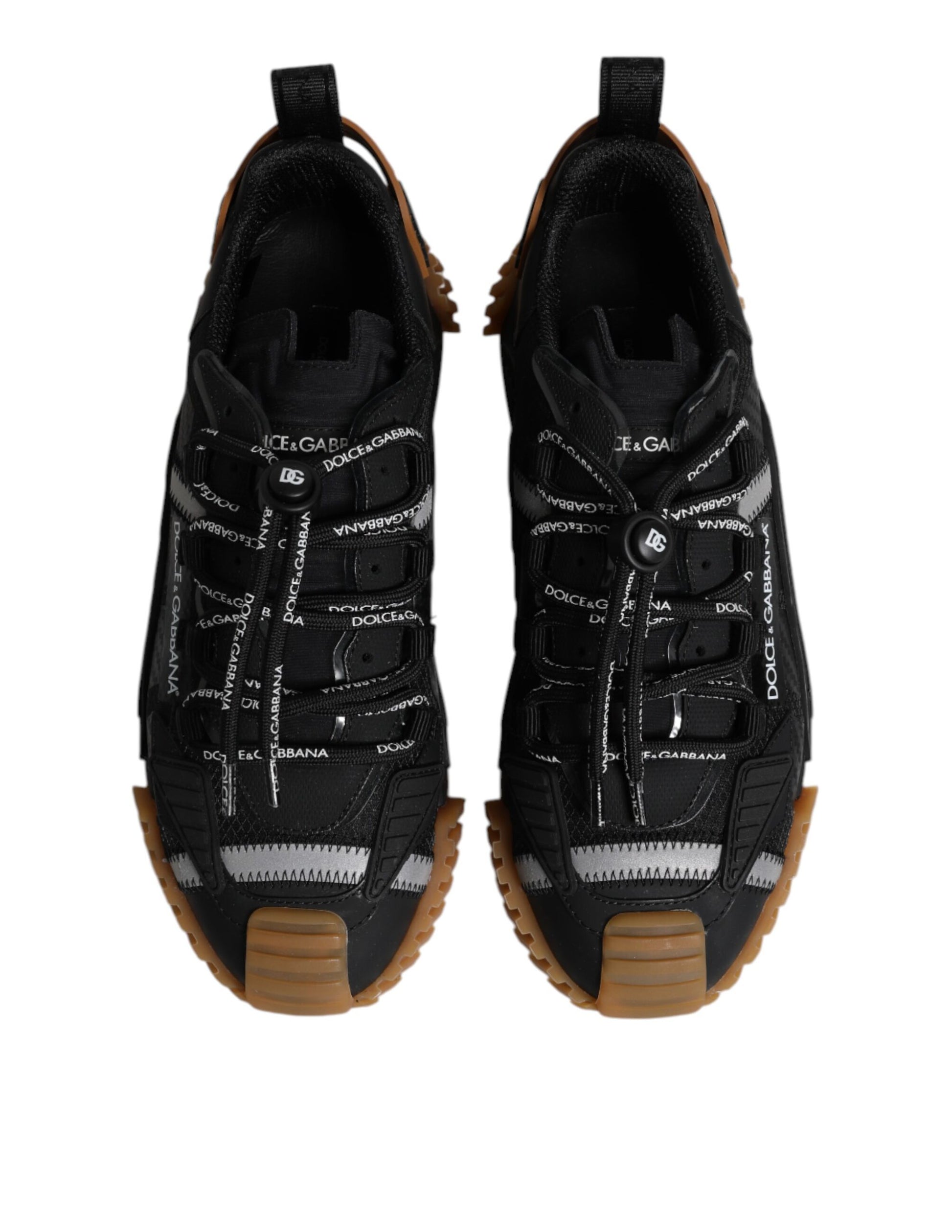 Dolce & Gabbana Black Logo Lace Up Low Top NS1 Sneakers Shoes