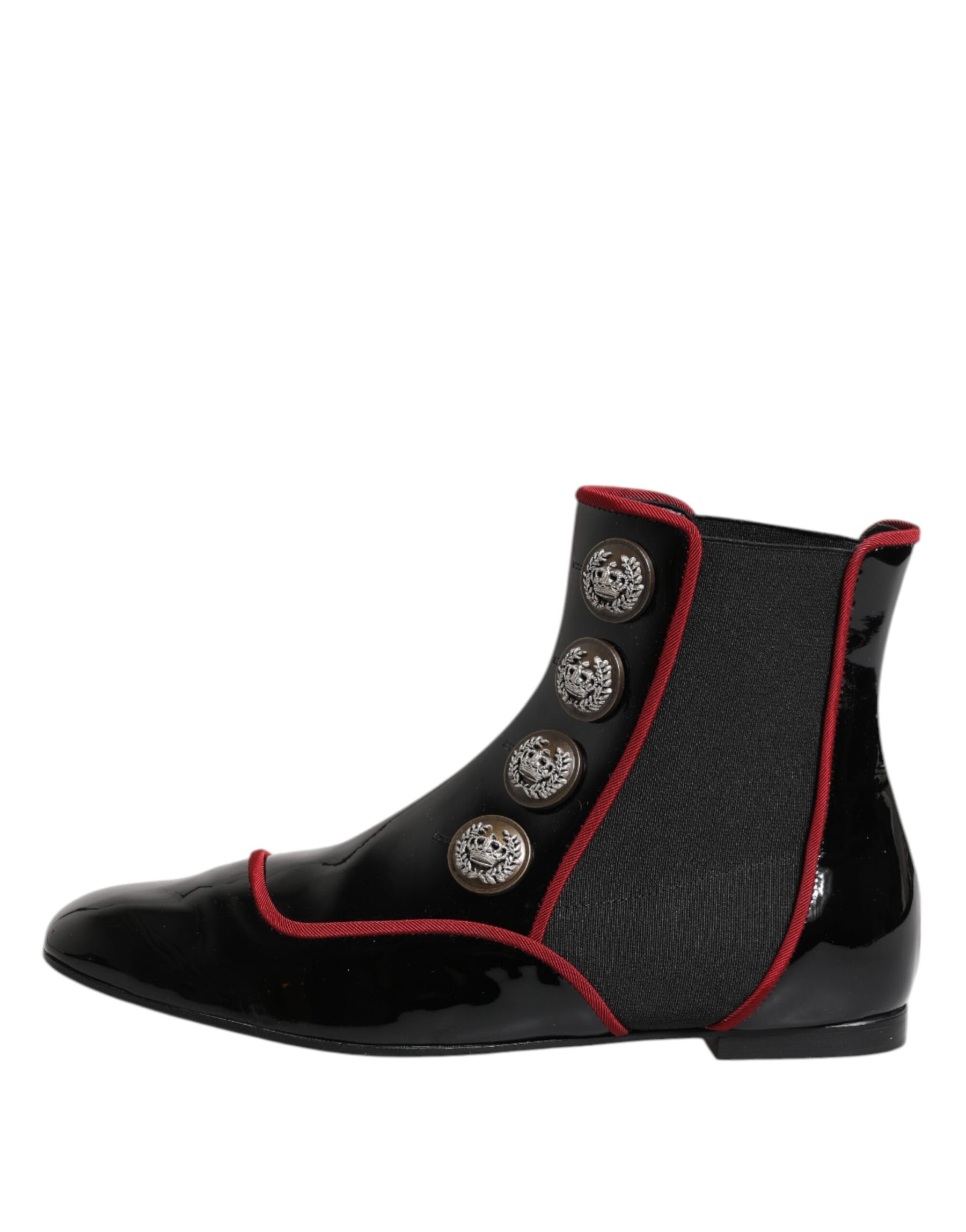 Dolce & Gabbana Black Jackie Buttoned Chelsea Boots Shoes | Regal Royce