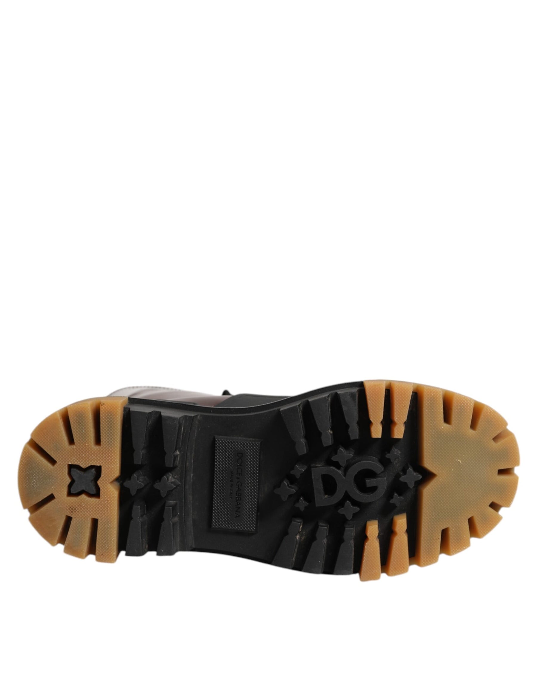 Dolce & Gabbana Maroon Leather Mid Calf Biker Boots Shoes | Regal Royce