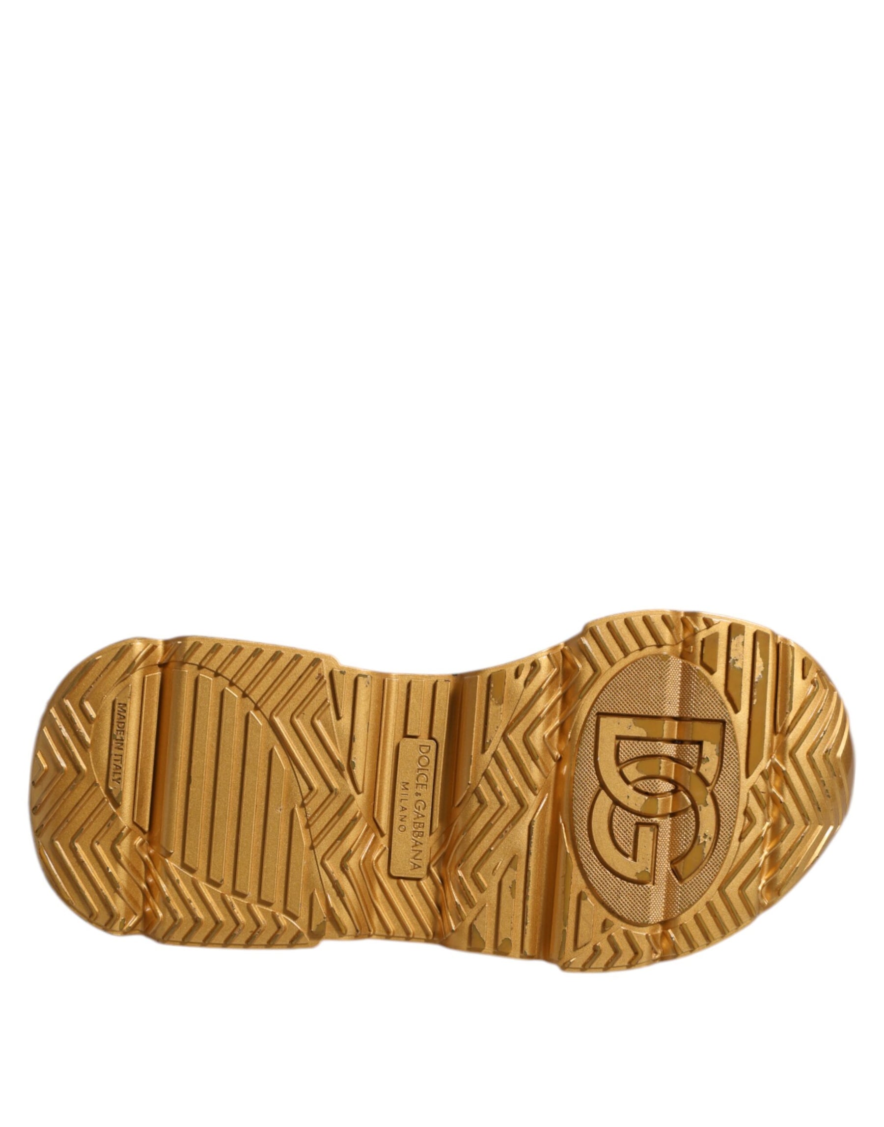 Dolce & Gabbana White Gold Daymaster Low Top Sneakers Shoes | Regal Royce