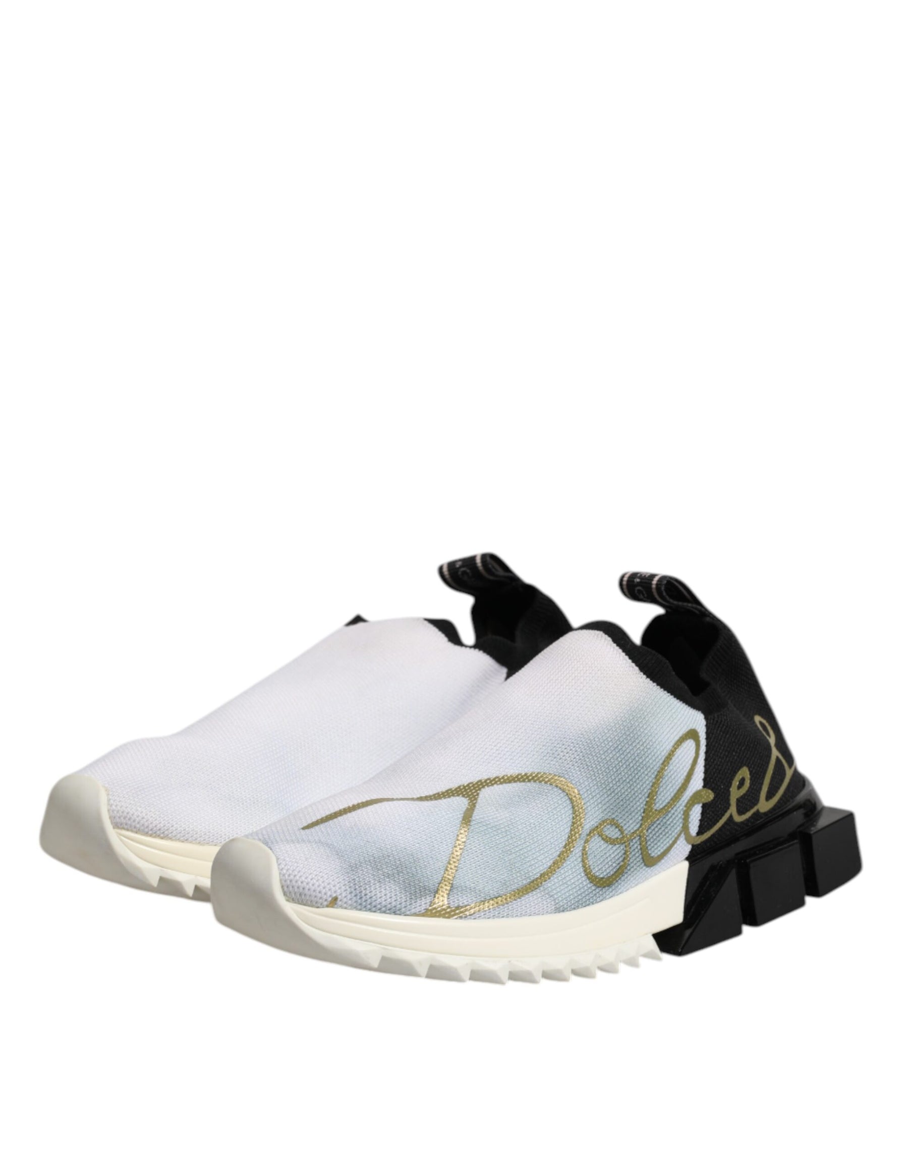 Dolce & Gabbana White Black Low Top Sorrento Sneakers Shoes | Regal Royce