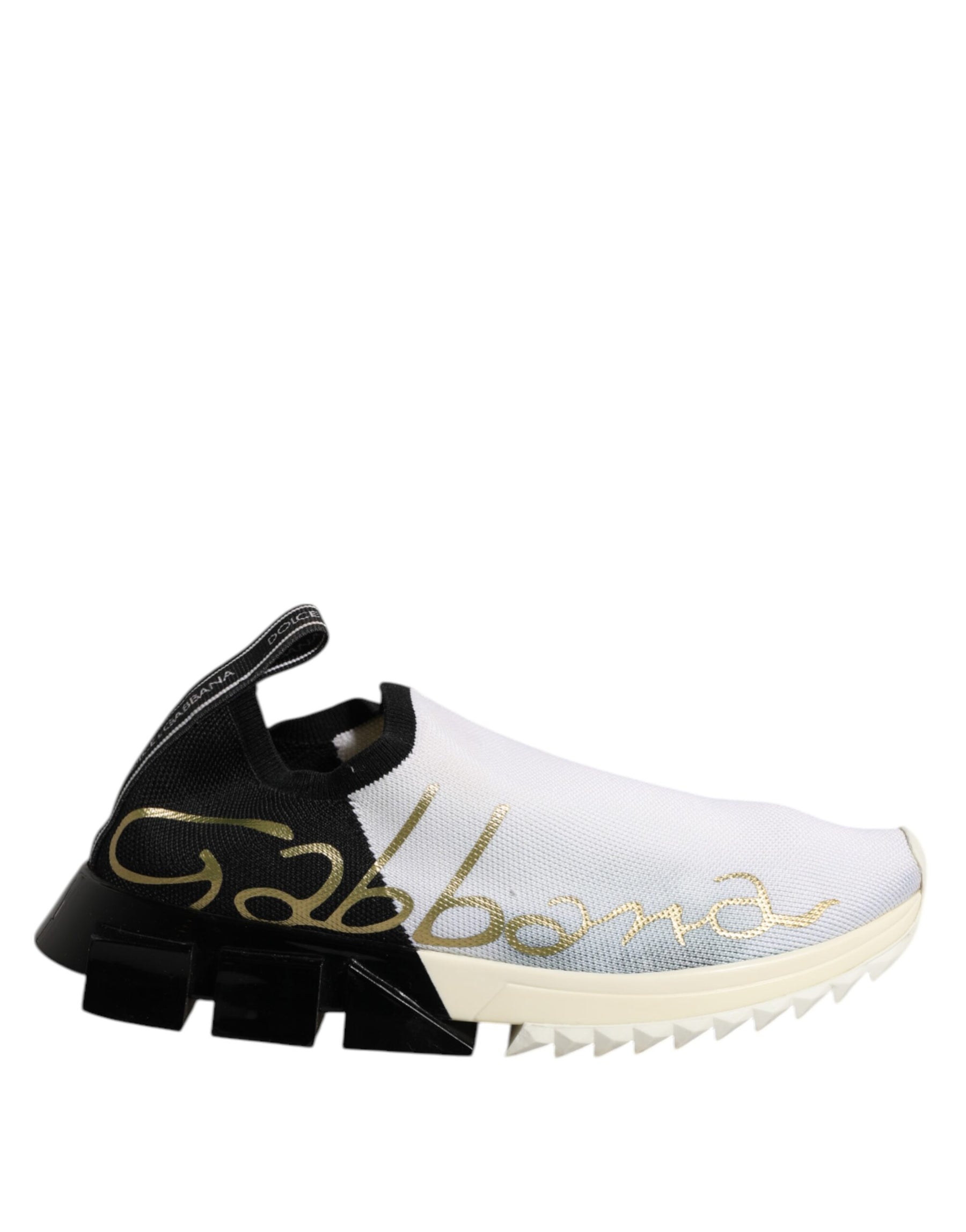 Dolce & Gabbana White Black Low Top Sorrento Sneakers Shoes | Regal Royce
