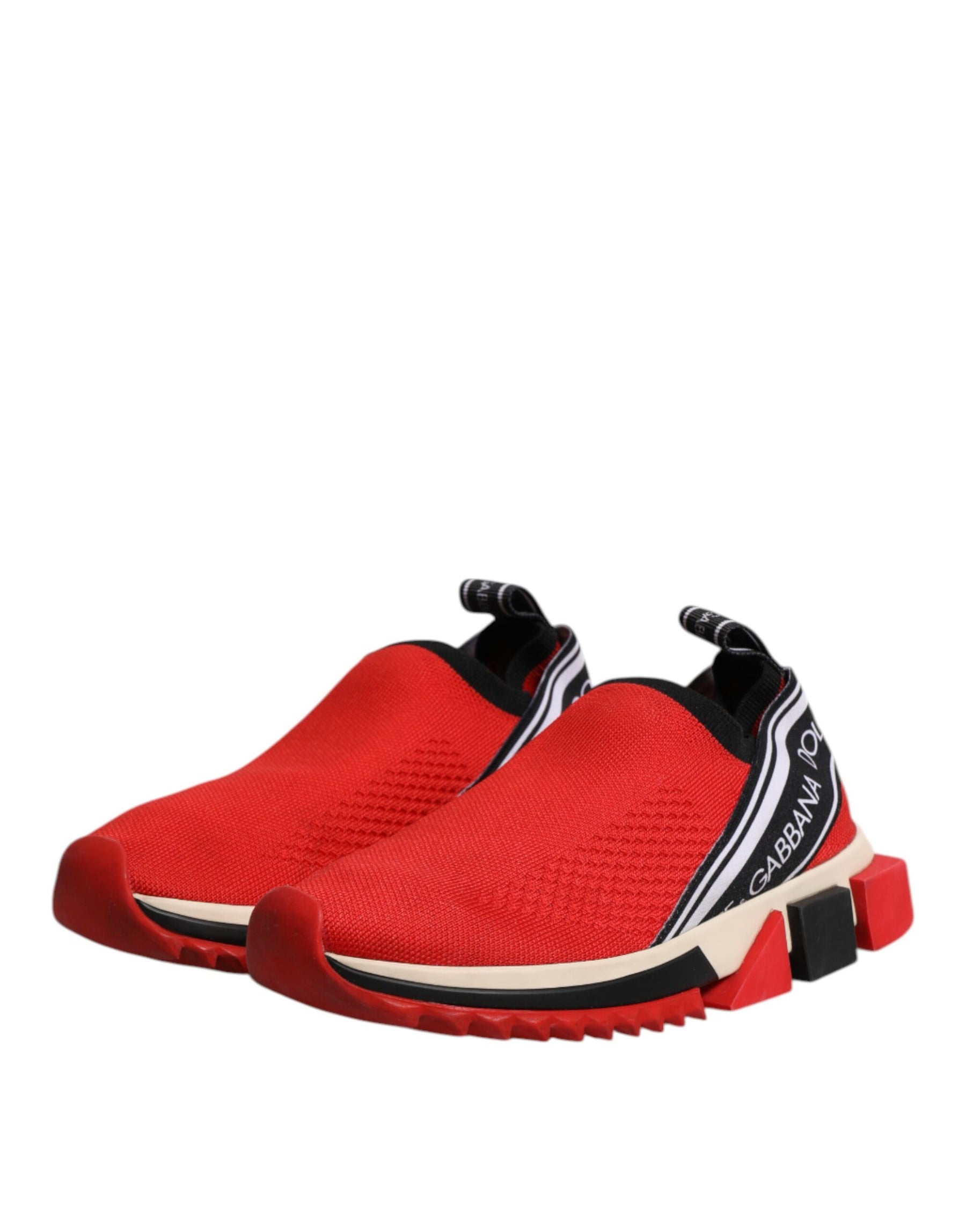 Dolce & Gabbana Red Sorrento Slip On Low Top Sneakers Shoes | Regal Royce