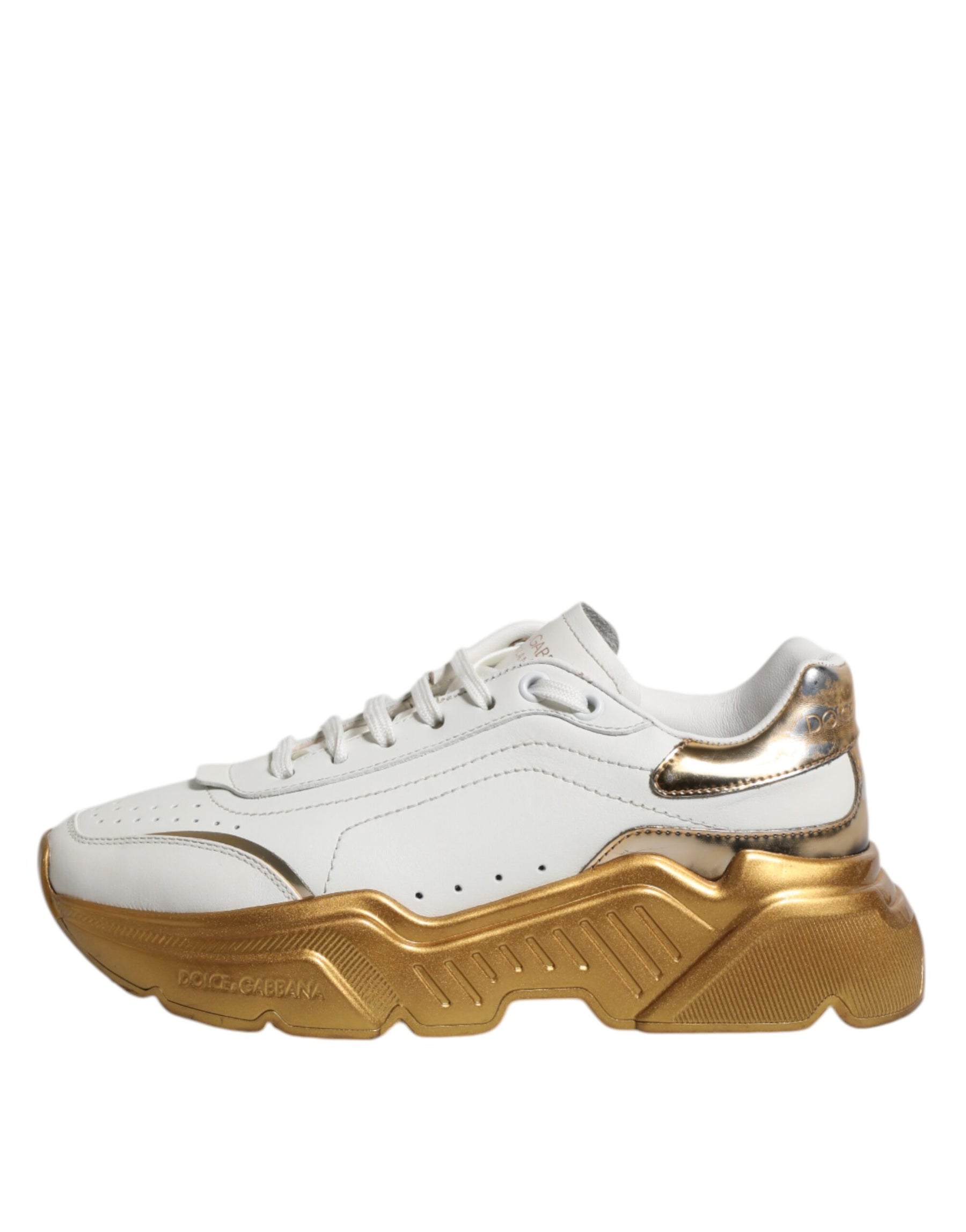 Dolce & Gabbana White Gold Daymaster Low Top Sneakers Shoes | Regal Royce