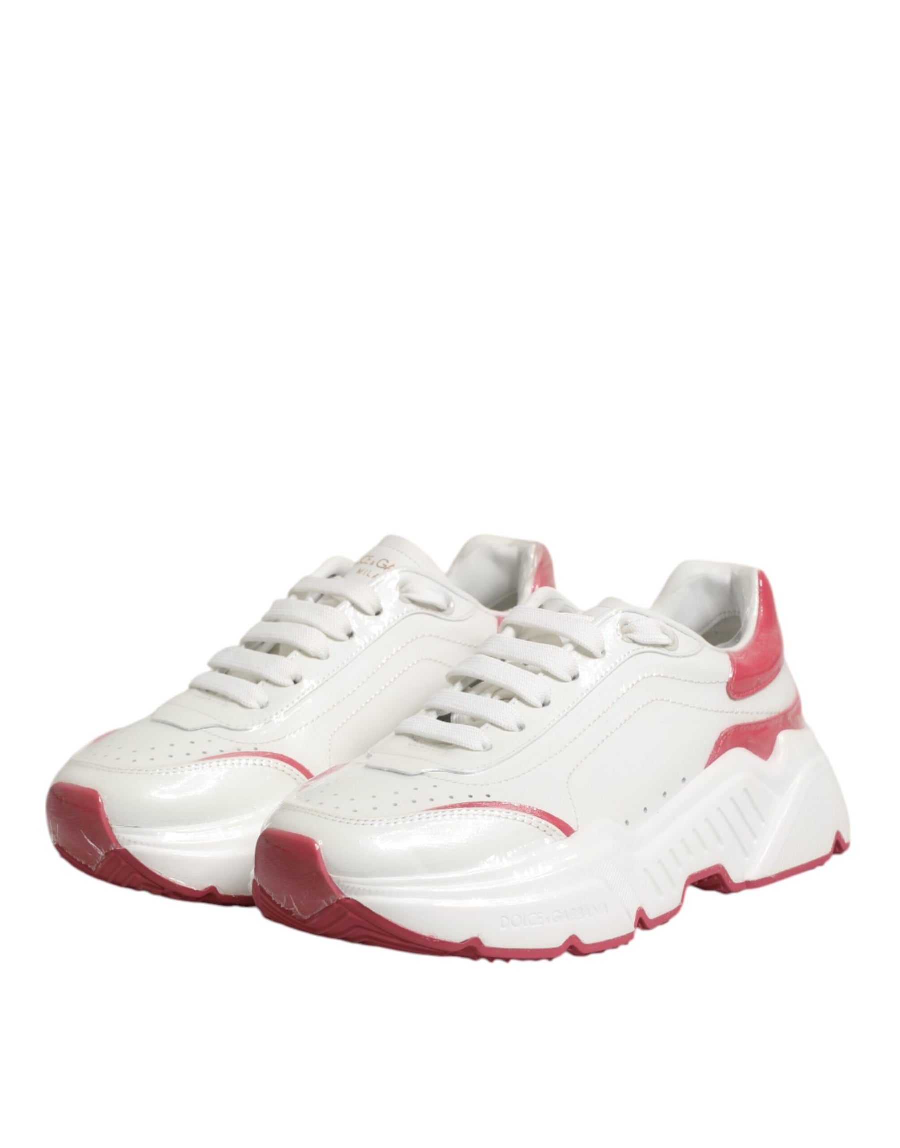 Dolce & Gabbana White Pink Daymaster Low Top Sneakers Shoes | Regal Royce