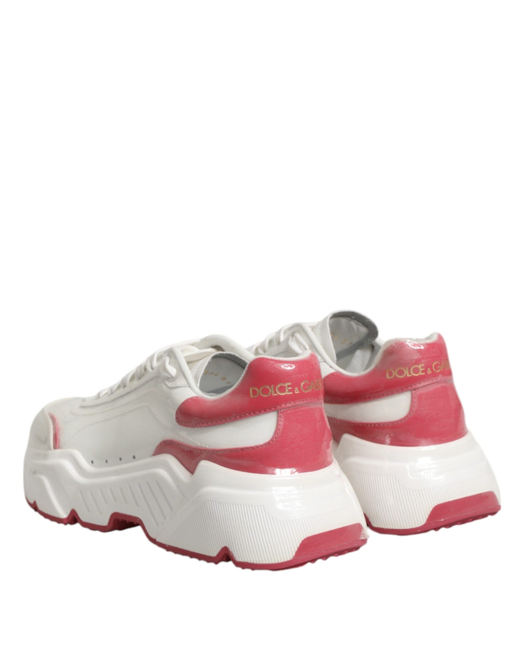 Dolce & Gabbana White Pink Daymaster Low Top Sneakers Shoes | Regal Royce