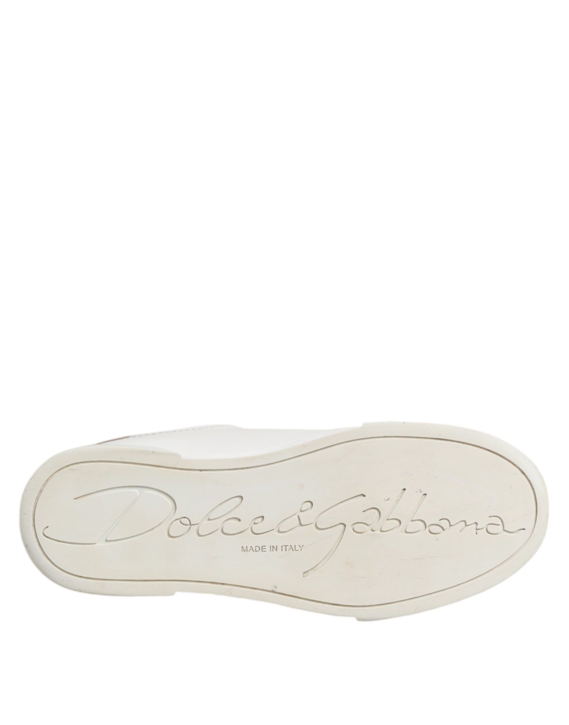 Dolce & Gabbana White Leather Low Top Women Sneakers Shoes