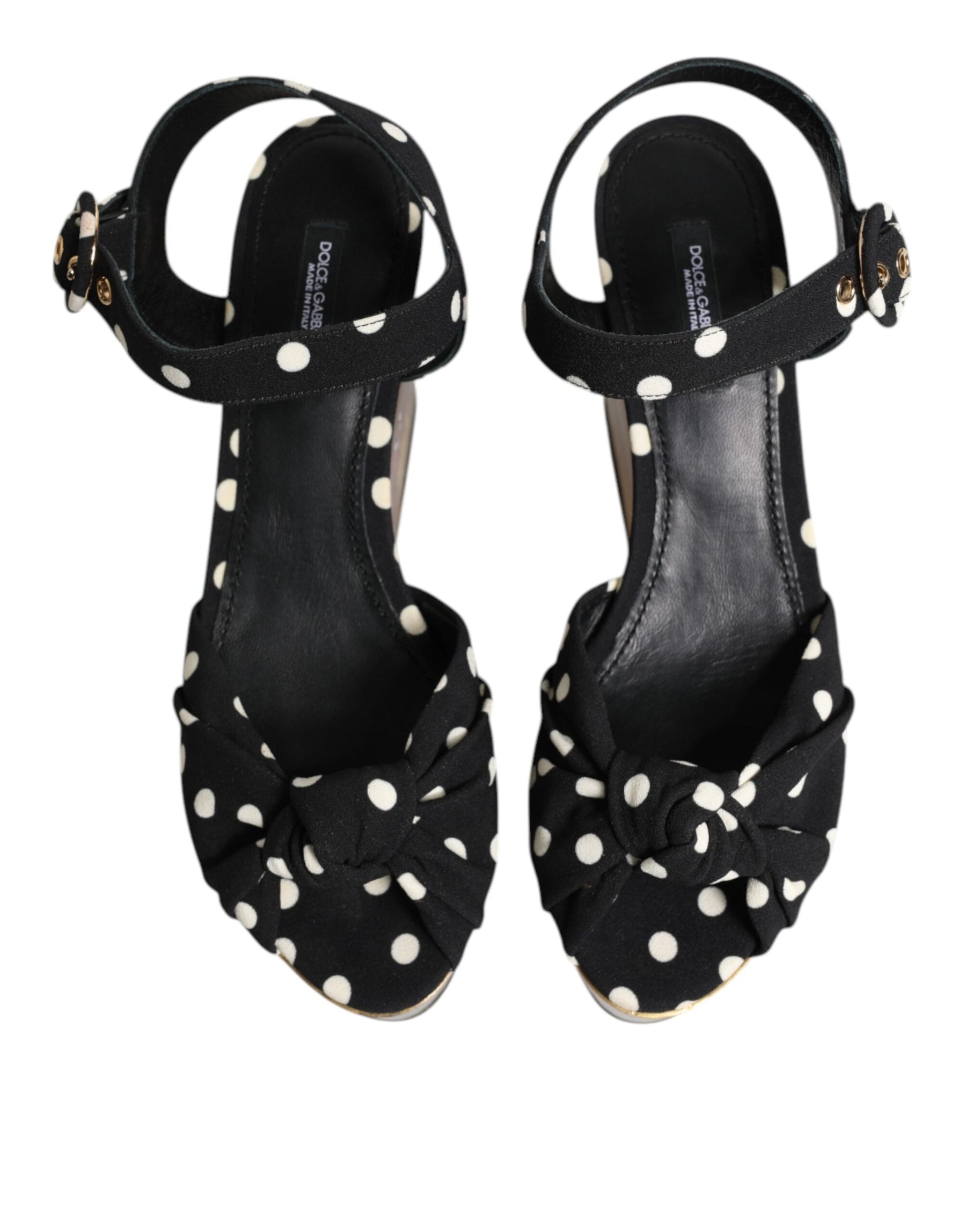 Dolce & Gabbana Multicolor Fish Polka Dot Wedge Sandals Shoes | Regal Royce