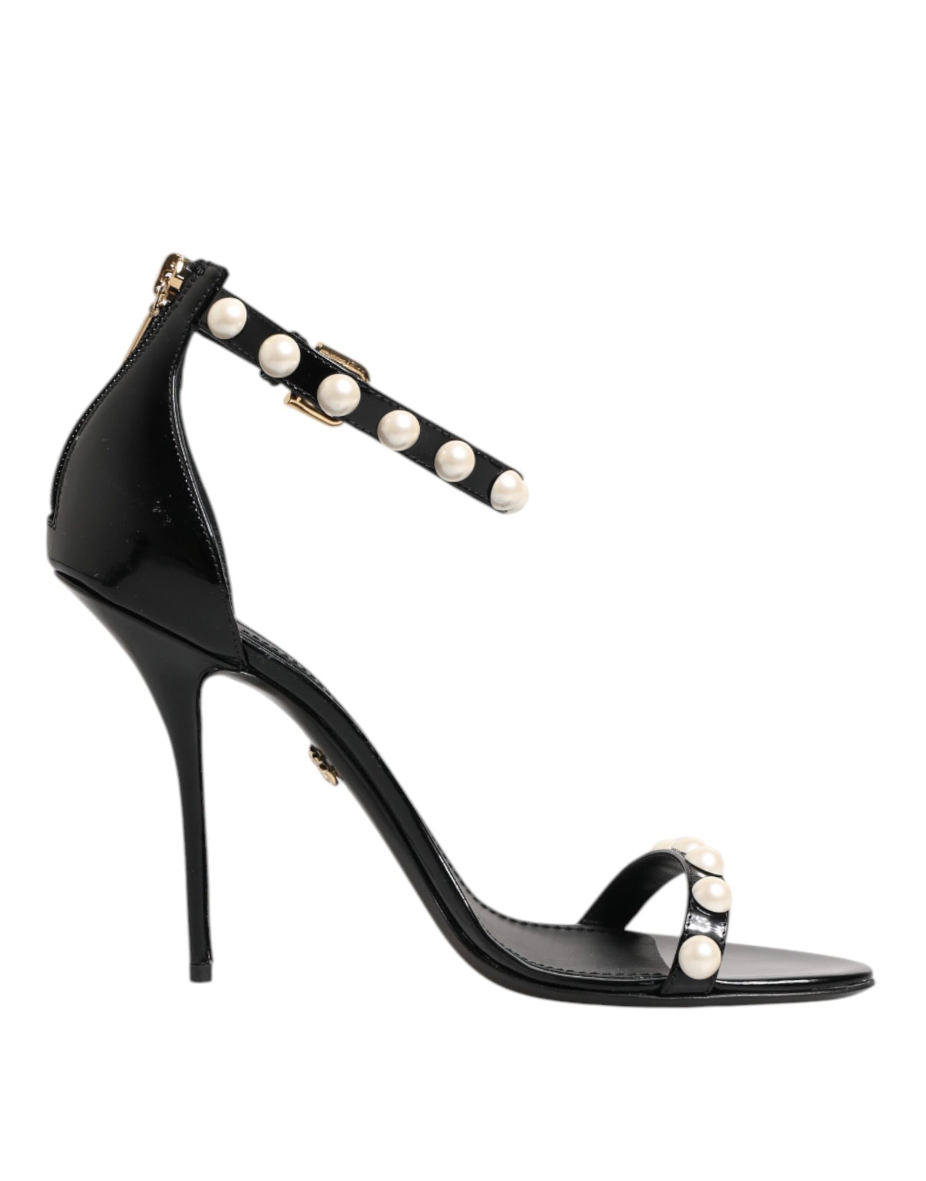 Dolce & Gabbana Black KEIRA Pearl Embellished Sandals Shoes | Regal Royce