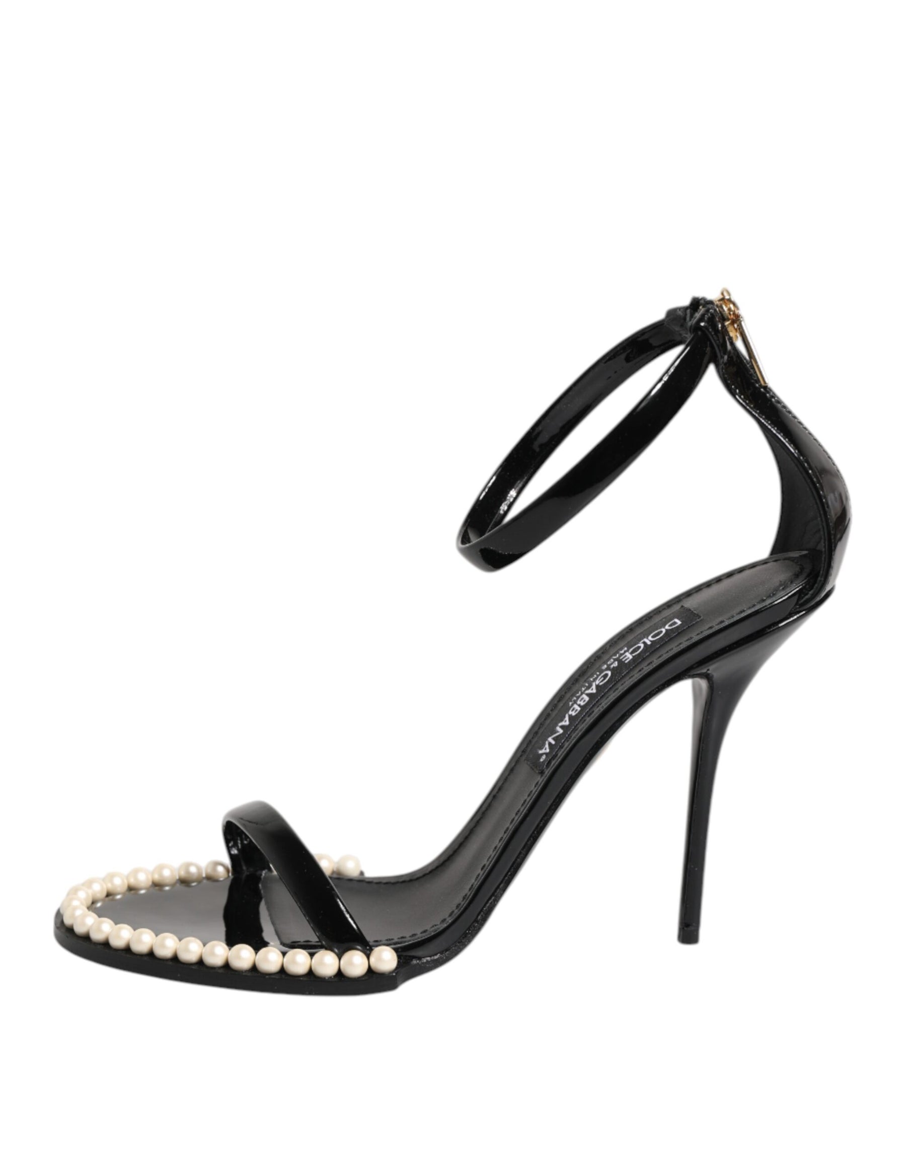 Dolce & Gabbana Black KEIRA Pearl Embellished Sandals Shoes | Regal Royce