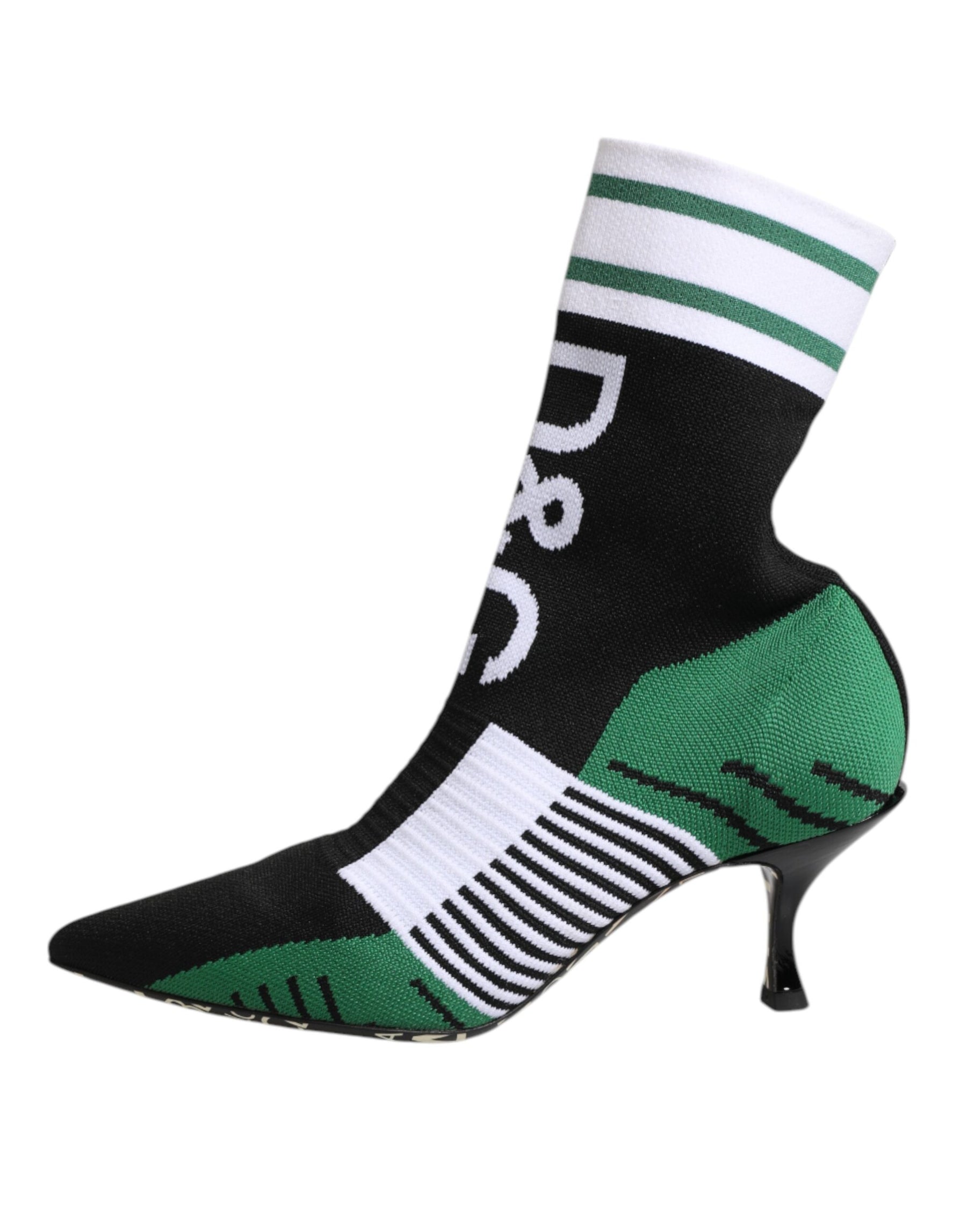 Dolce & Gabbana Green Stretch Sock Style Ankle Boots Shoes | Regal Royce