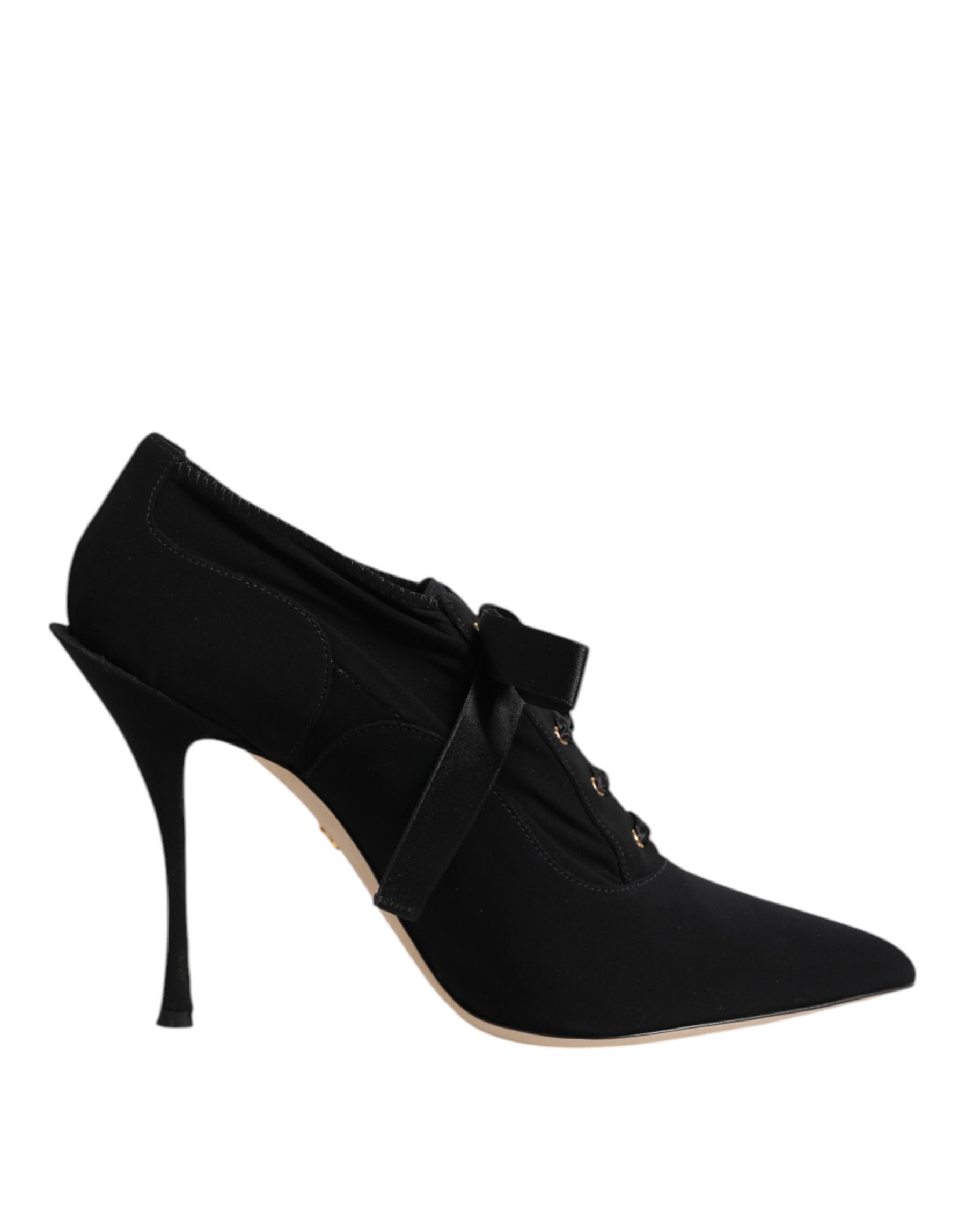 Dolce & Gabbana Black Lace Up Stiletto Heels Pumps Shoes | Regal Royce